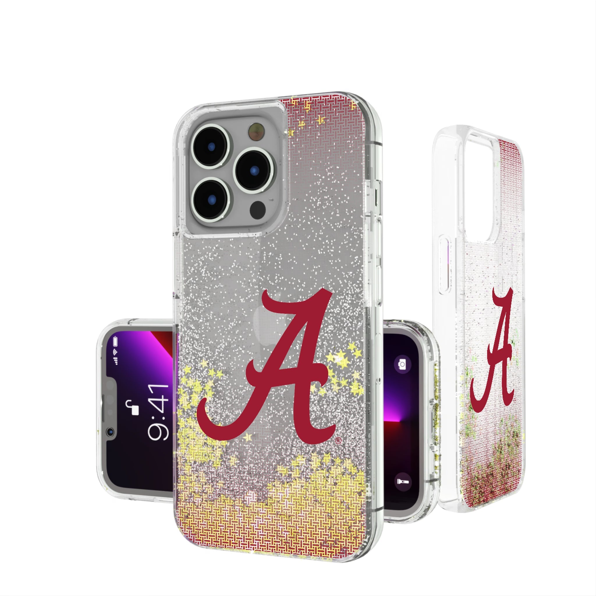 University of Alabama Crimson Tide Script A Linen Glitter Phone Case 4