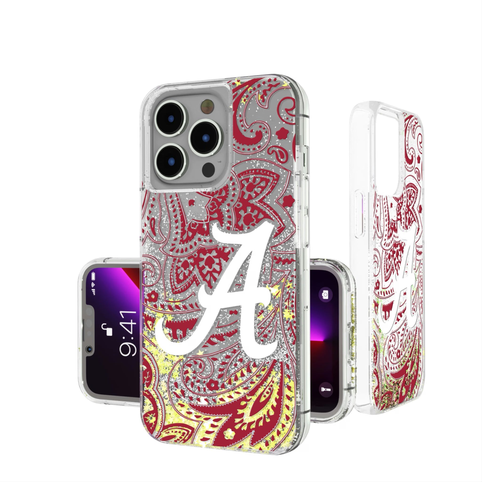 University of Alabama Crimson Tide Script A Paisley Glitter Phone Case 17