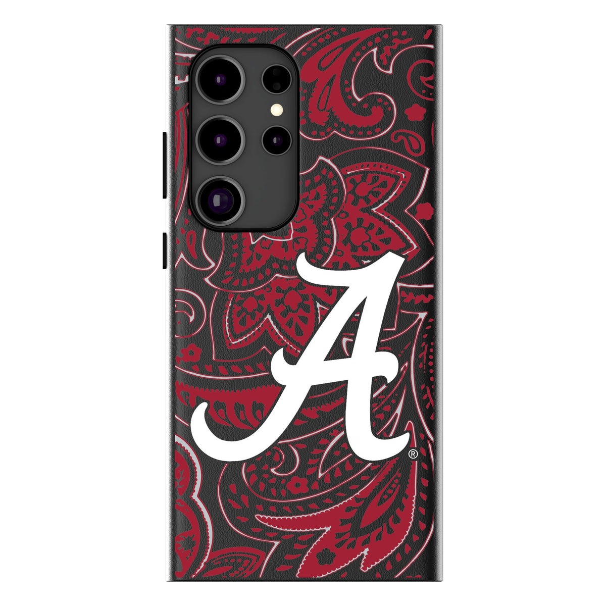 University of Alabama Crimson Tide Script A Paisley MagSafe Compatible Phone Case for Samsung Galaxy 15