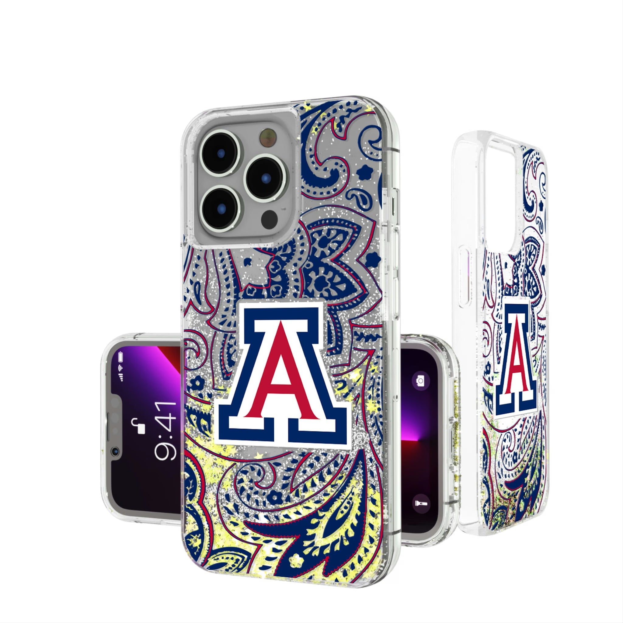 University of Arizona Wildcats Paisley Glitter Phone Case 17
