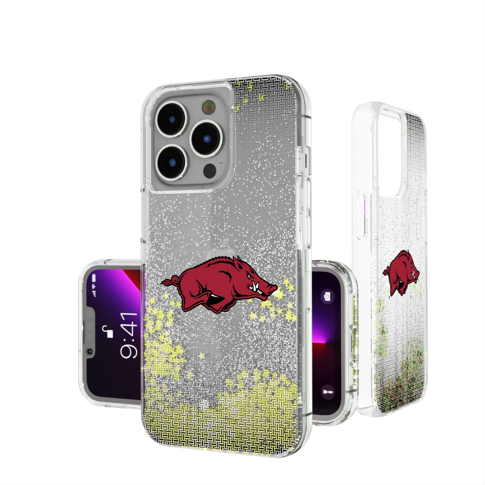 University of Arkansas Fayetteville Razorbacks Linen Glitter Phone Case 17