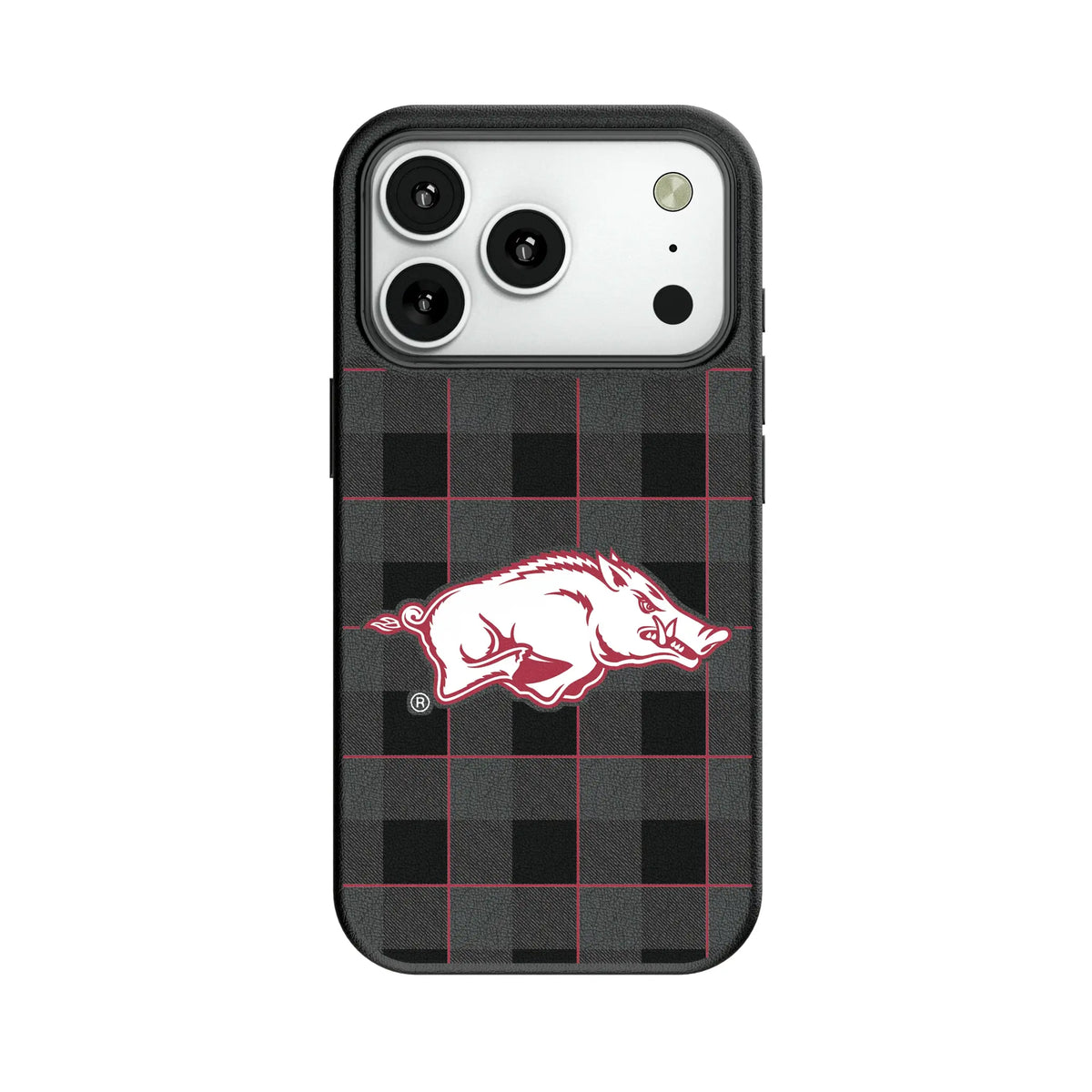 University of Arkansas Fayetteville Razorbacks Plaid MagSafe Compatible Phone Case for Apple iPhone 8