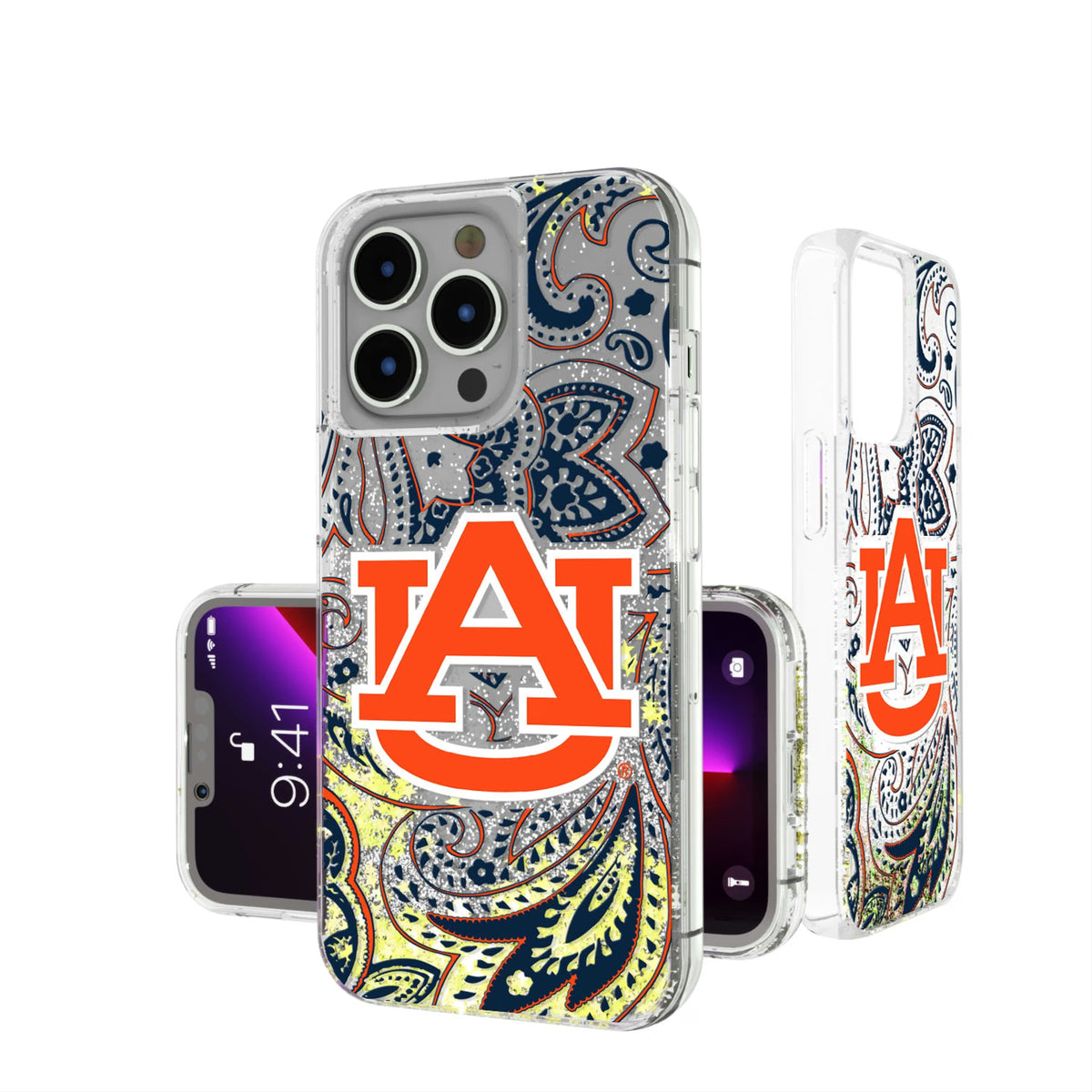 University of Auburn Tigers Paisley Glitter Phone Case 13