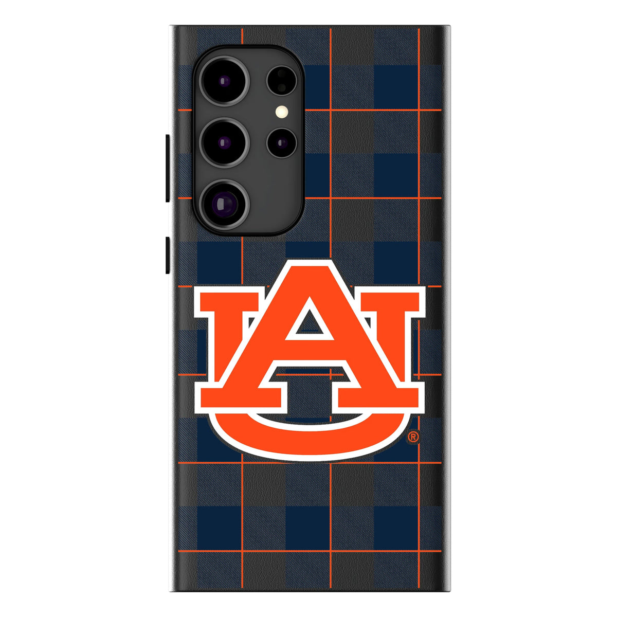 University of Auburn Tigers Plaid MagSafe Compatible Phone Case for Samsung Galaxy 18