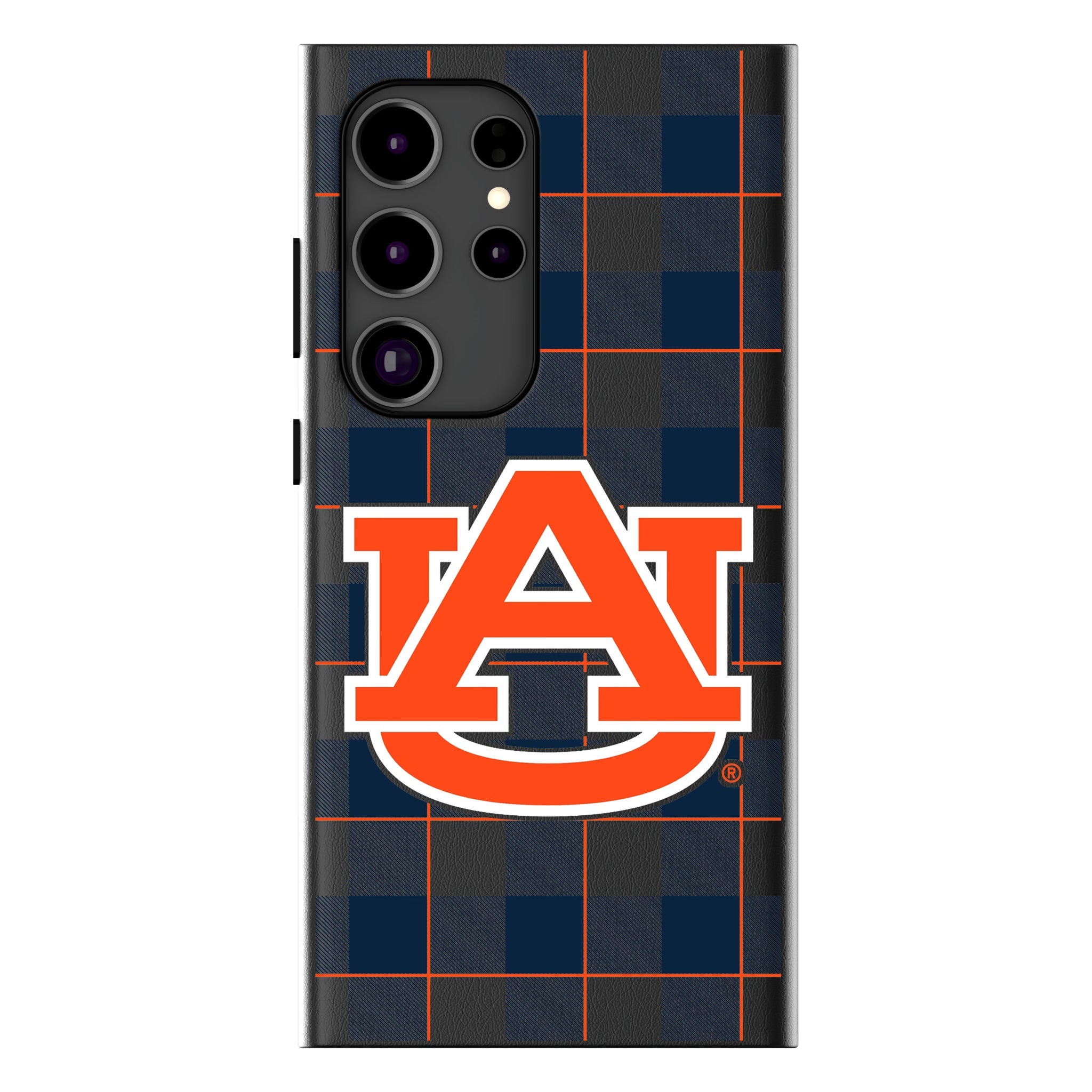 University of Auburn Tigers Plaid MagSafe Compatible Phone Case for Samsung Galaxy 15