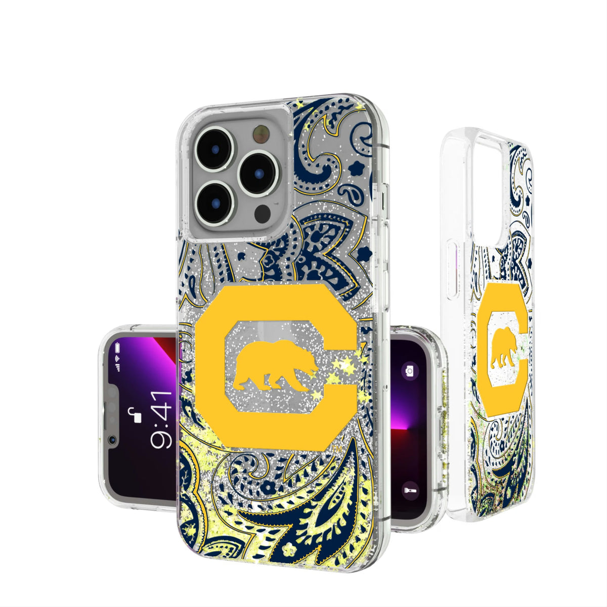University of California Berkeley Golden Bears Paisley Glitter Phone Case 3