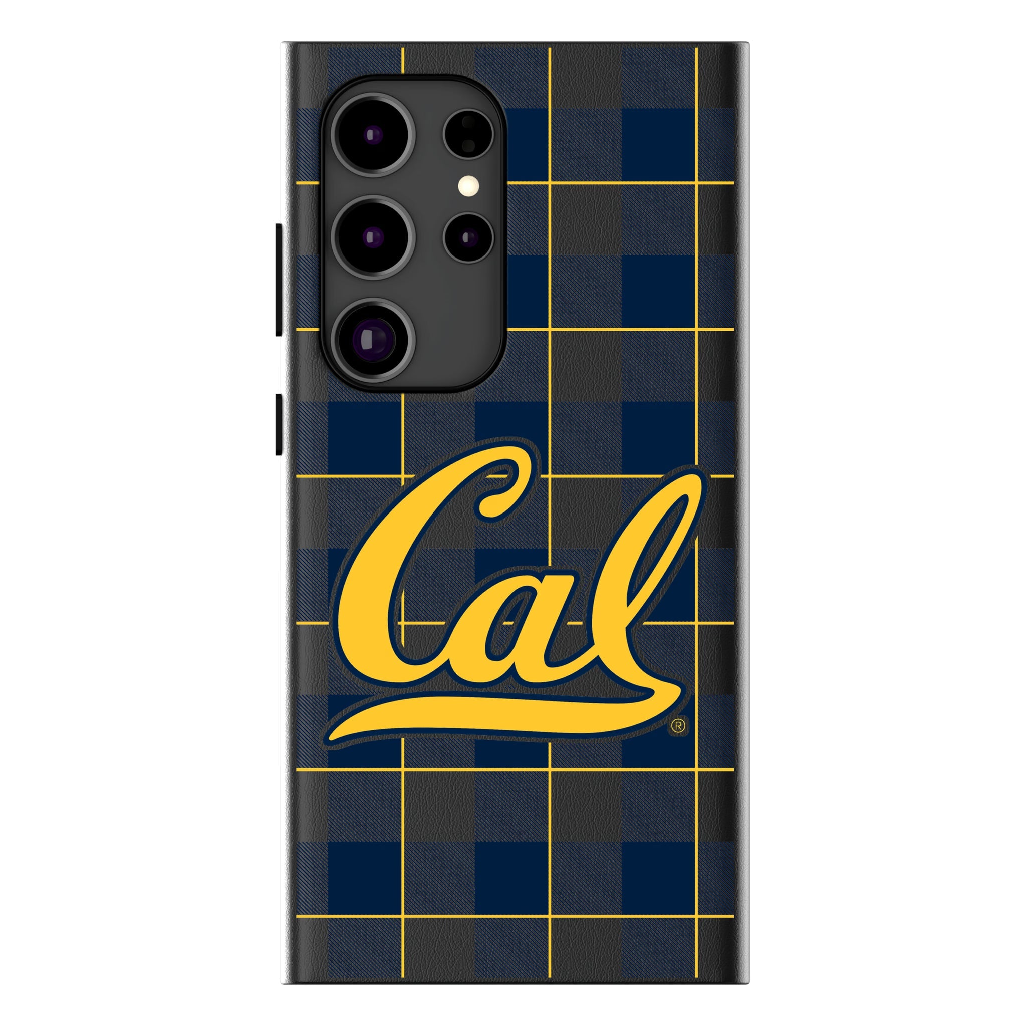University of California Berkeley Golden Bears Plaid MagSafe Compatible Phone Case for Samsung Galaxy 15