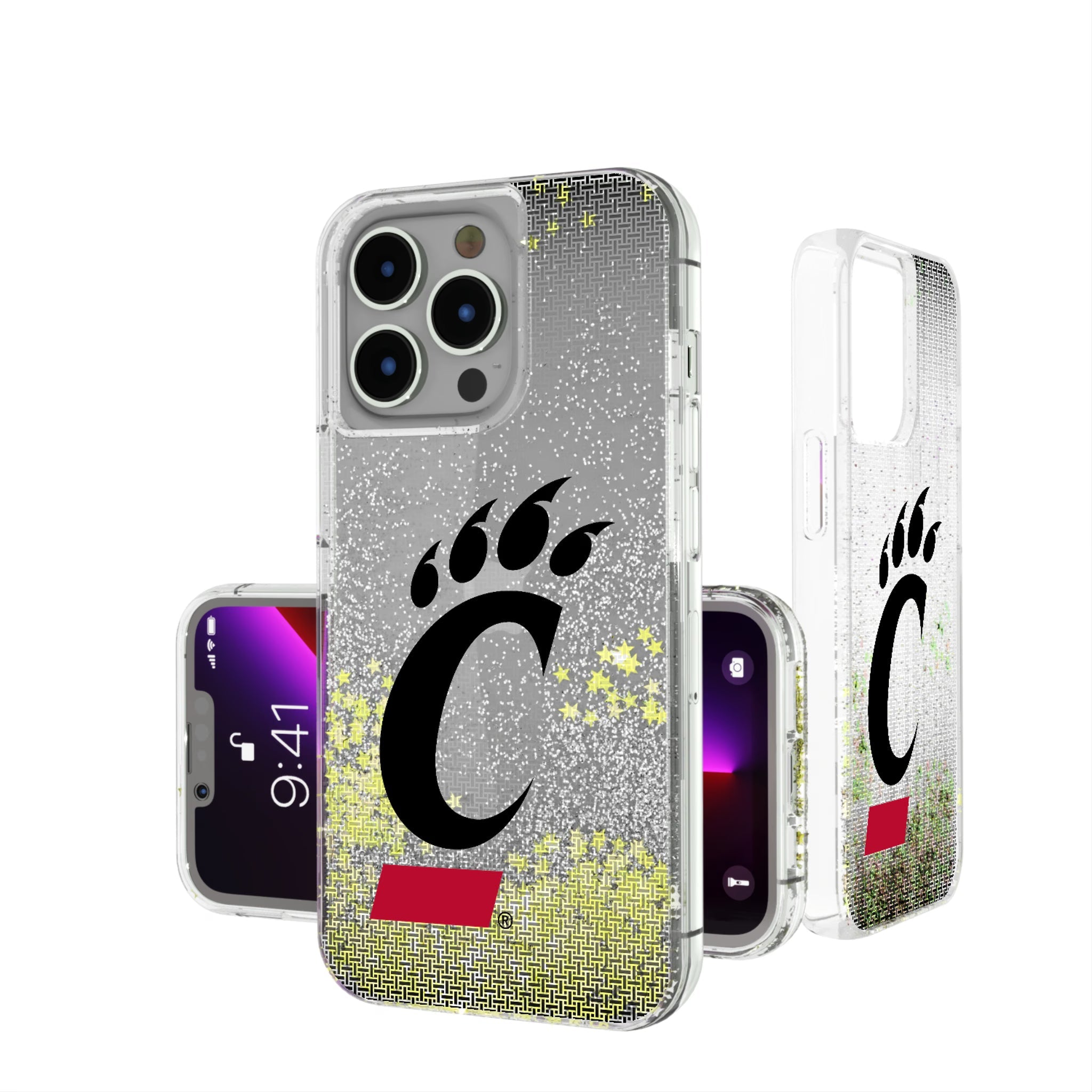 University of Cincinnati Bearcats Linen Glitter Phone Case for Apple iPhone 17