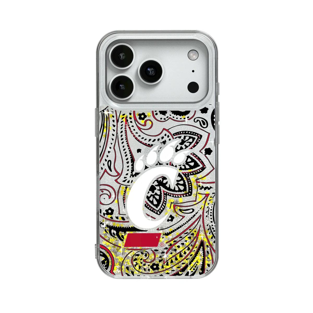 University of Cincinnati Bearcats Paisley Glitter Phone Case for Apple iPhone 20