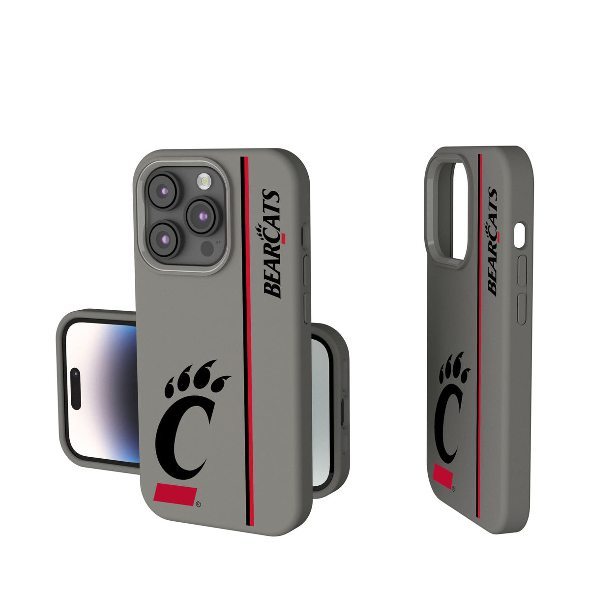 University of Cincinnati Bearcats Sidebar Soft Touch Phone Case for Apple iPhone 3
