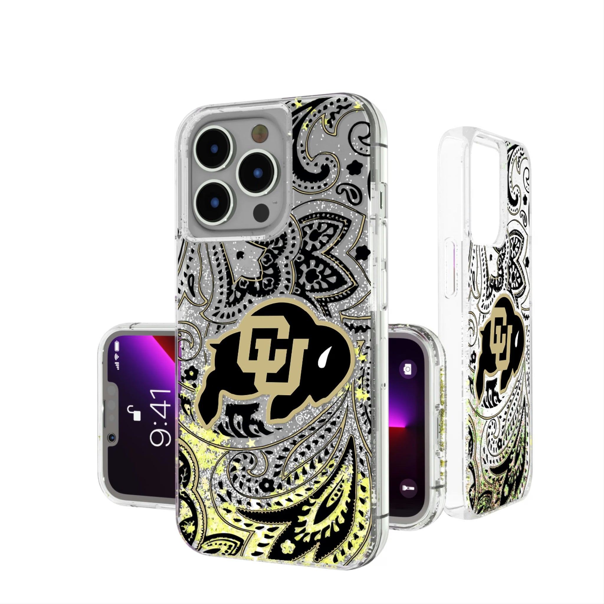 University of Colorado Buffaloes Paisley Glitter Phone Case 7