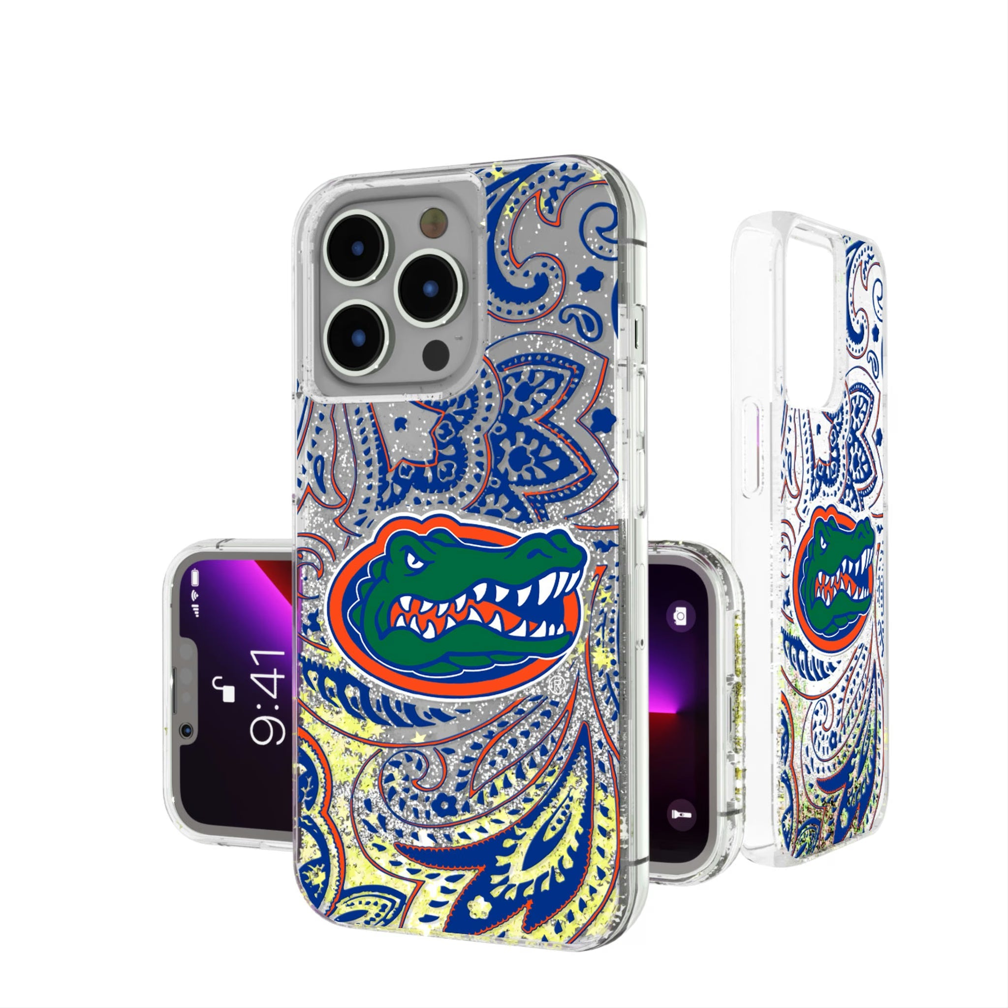 University of Florida Gators Paisley Glitter Phone Case 9