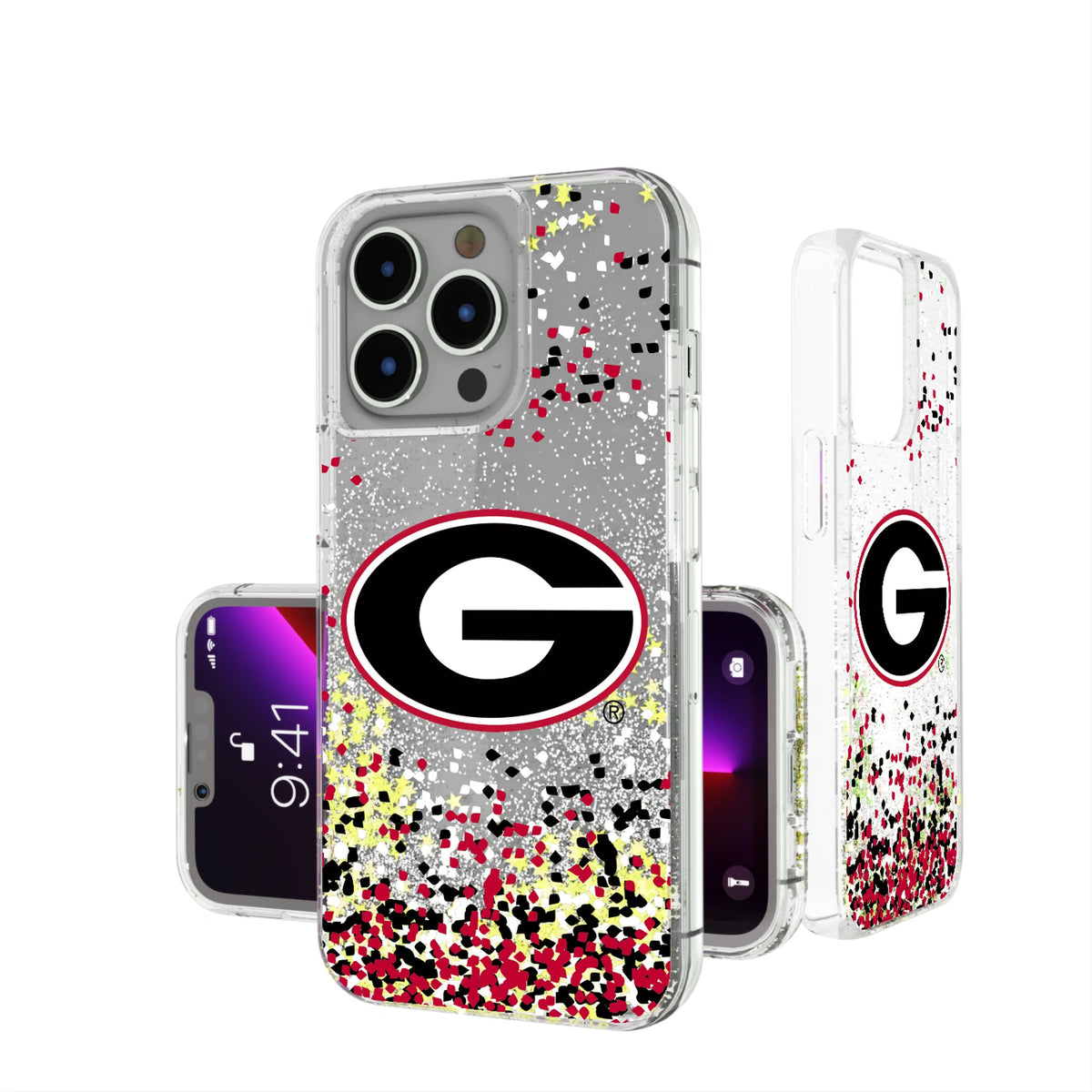University of Georgia Bulldogs Confetti Glitter Phone Case for Apple iPhone 11