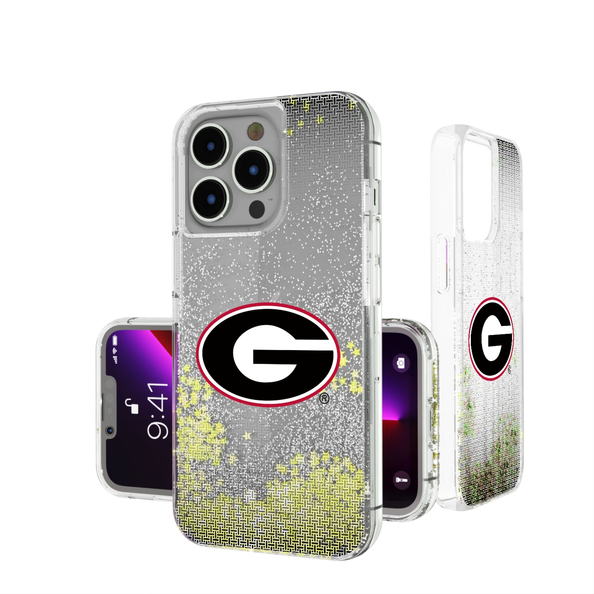 University of Georgia Bulldogs Linen Glitter Phone Case for Apple iPhone 13