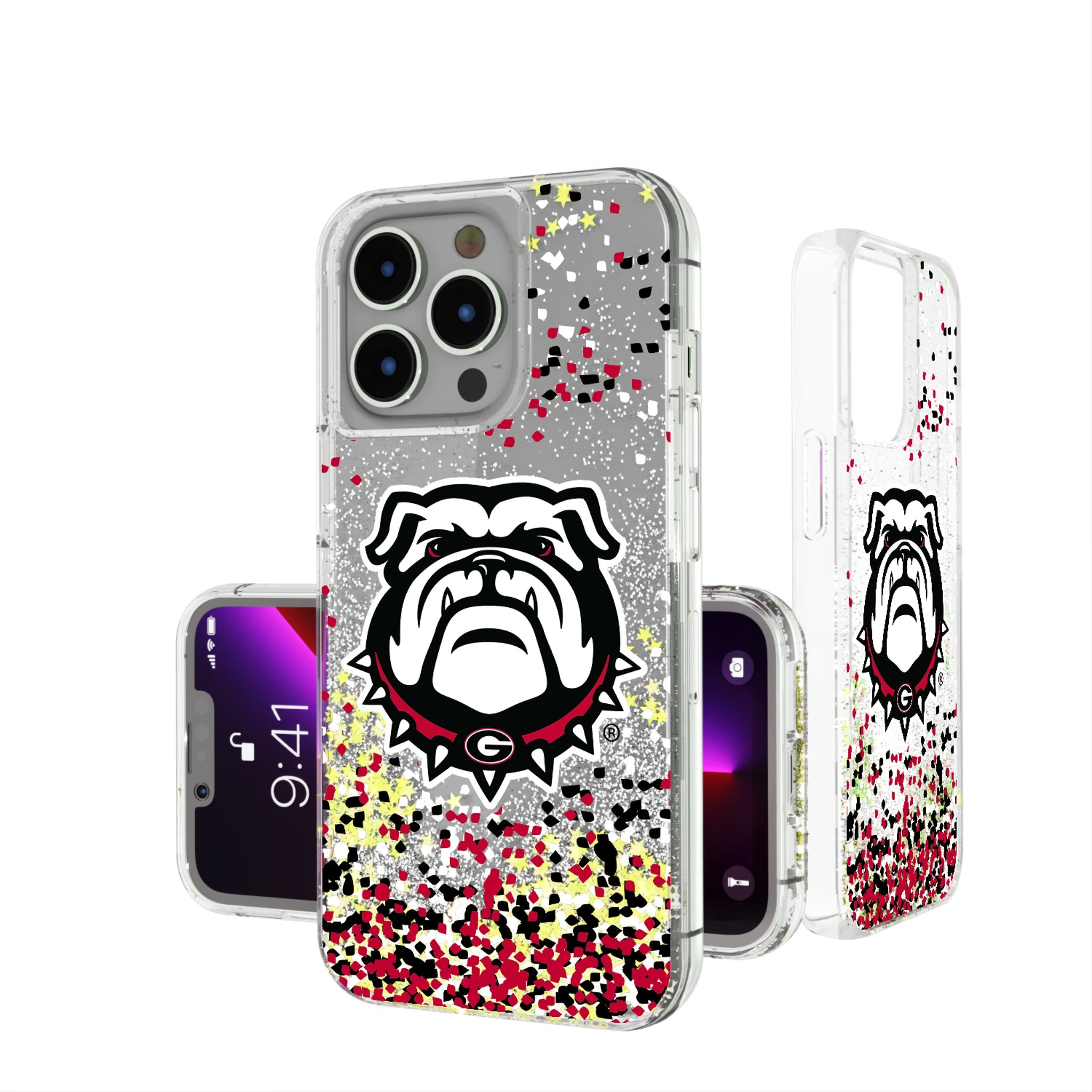University of Georgia Bulldogs Uga Confetti Glitter Phone Case for Apple iPhone 6