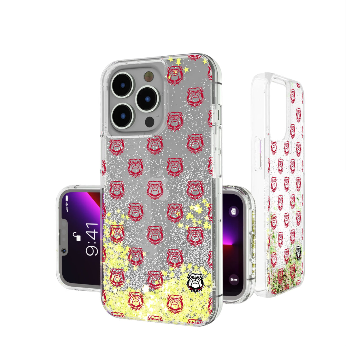 University of Georgia Bulldogs Uga Fashion Pattern Glitter Phone Case for Apple iPhone