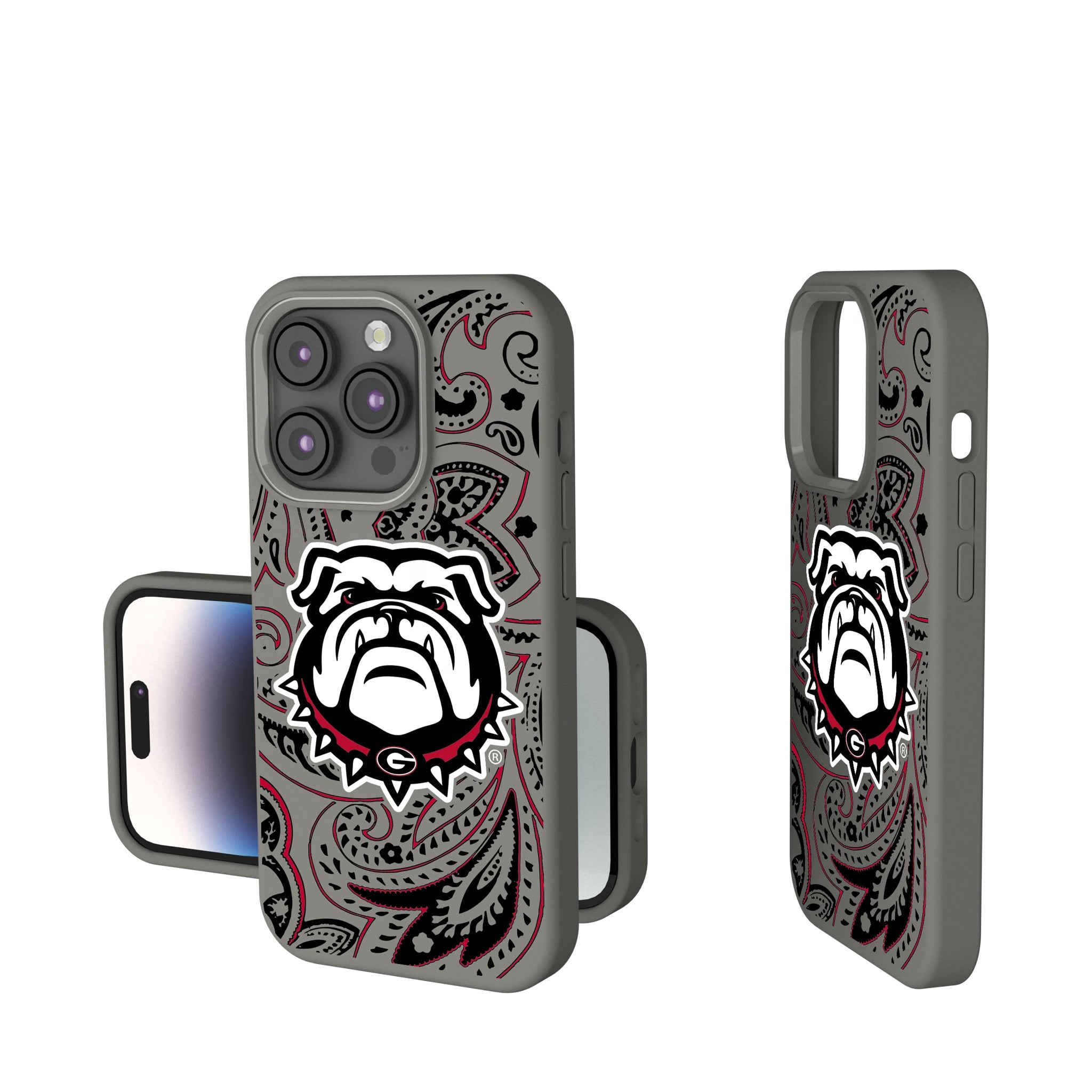 University of Georgia Bulldogs Uga Paisley Soft Touch Phone Case for Apple iPhone 9