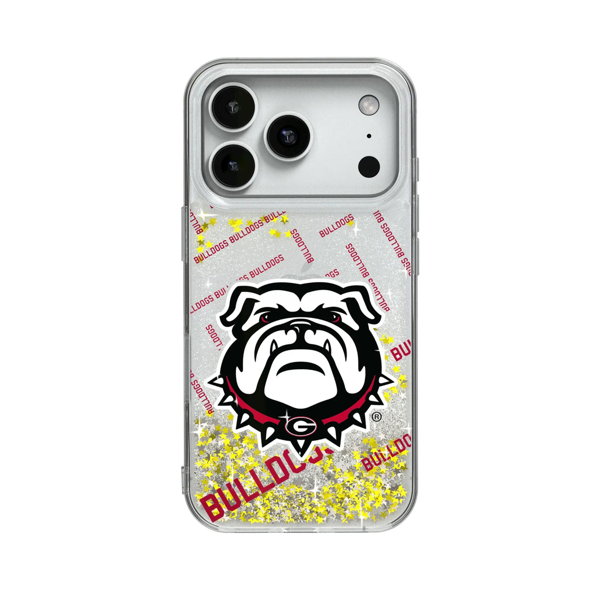 University of Georgia Bulldogs Uga Quadtile Glitter Phone Case for Apple iPhone 17