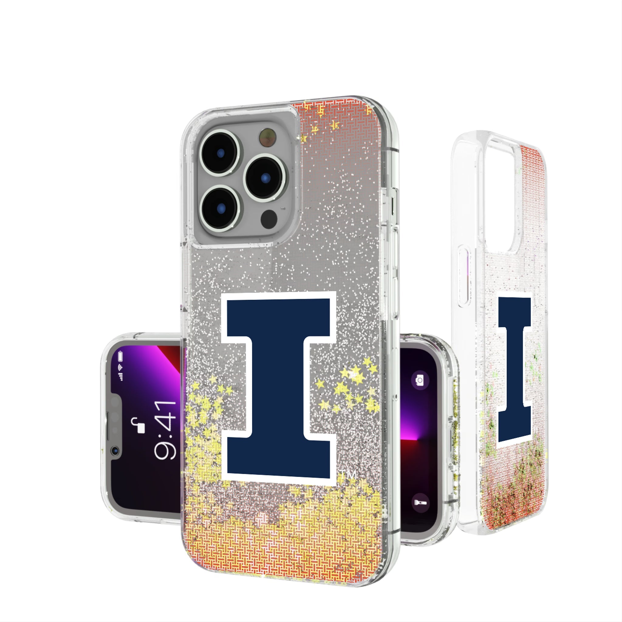 University of Illinois Fighting Illini Linen Glitter Phone Case 6