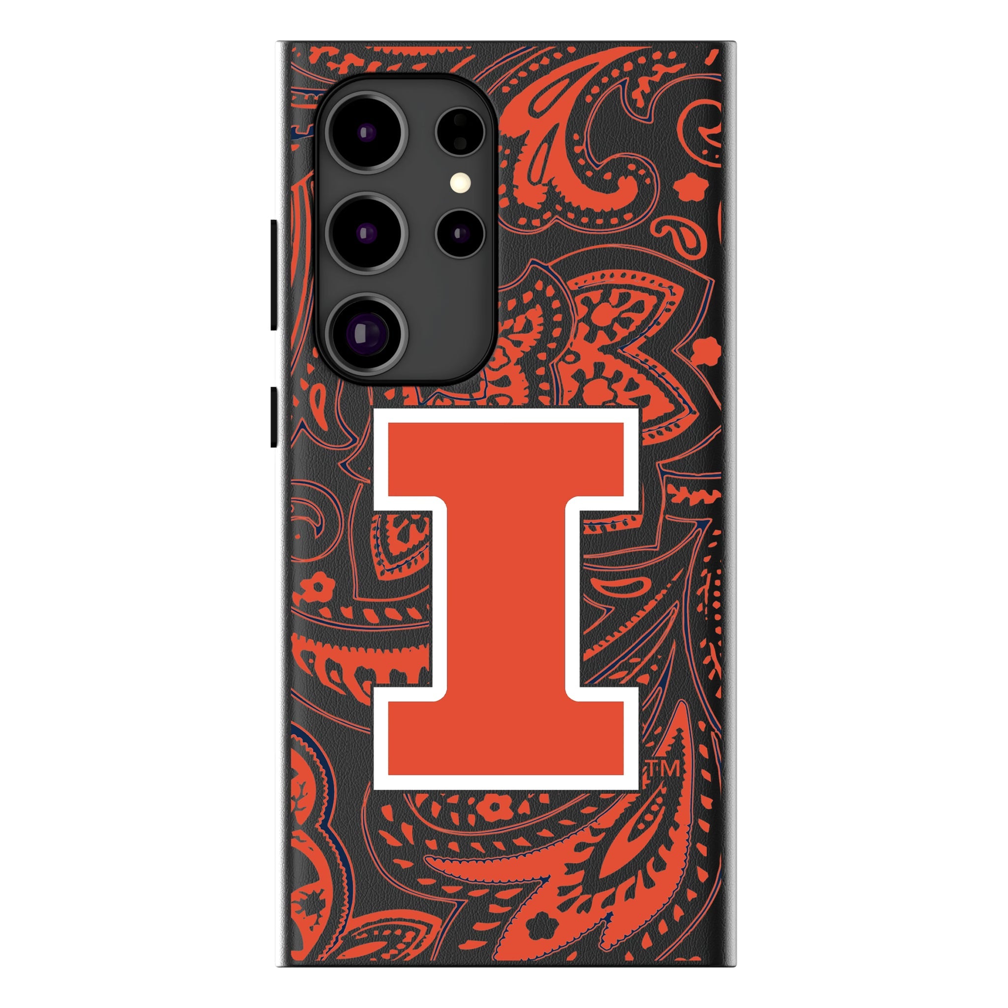 University of Illinois Fighting Illini Paisley MagSafe Compatible Phone Case for Samsung Galaxy 14