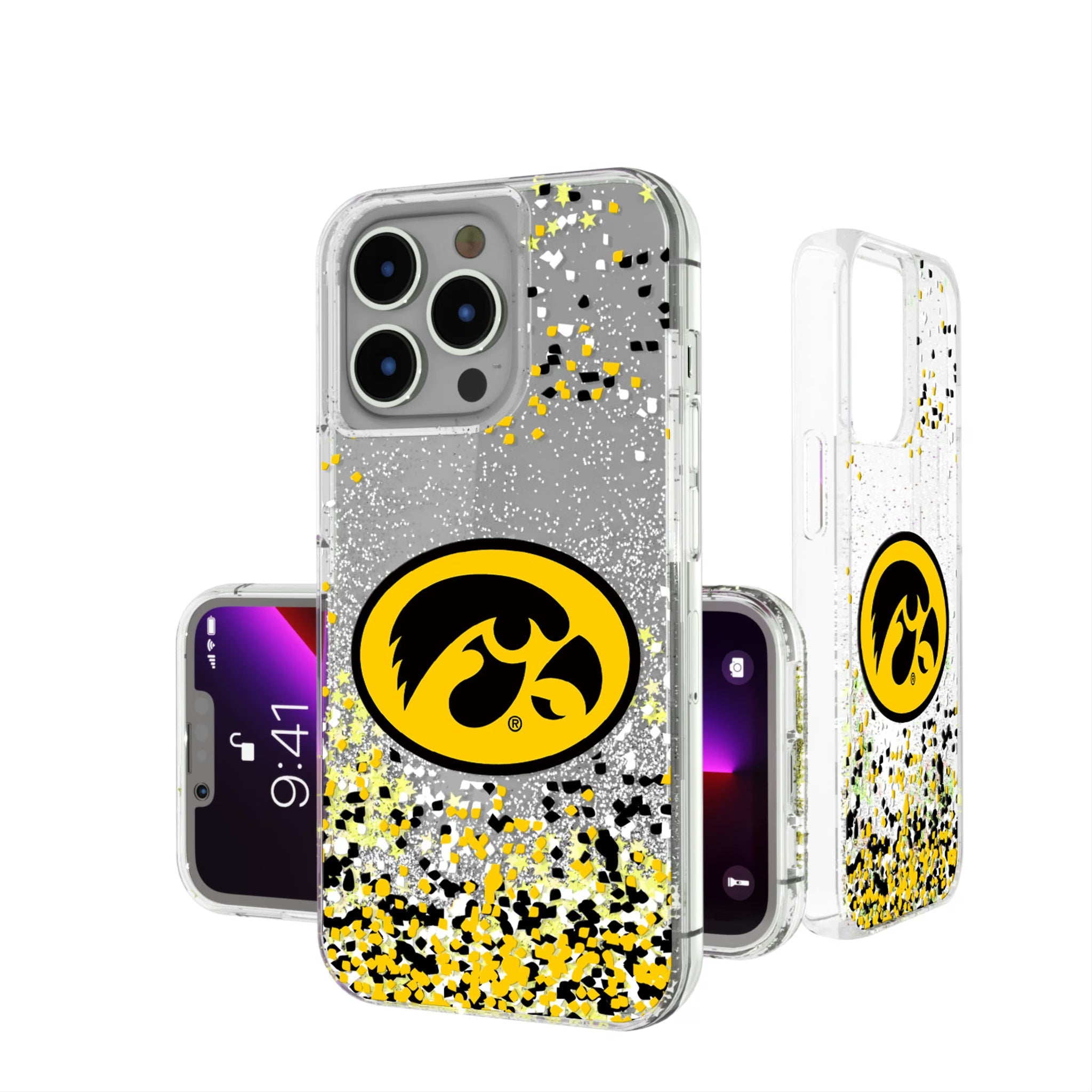 University of Iowa Hawkeyes Confetti Glitter Phone Case 11