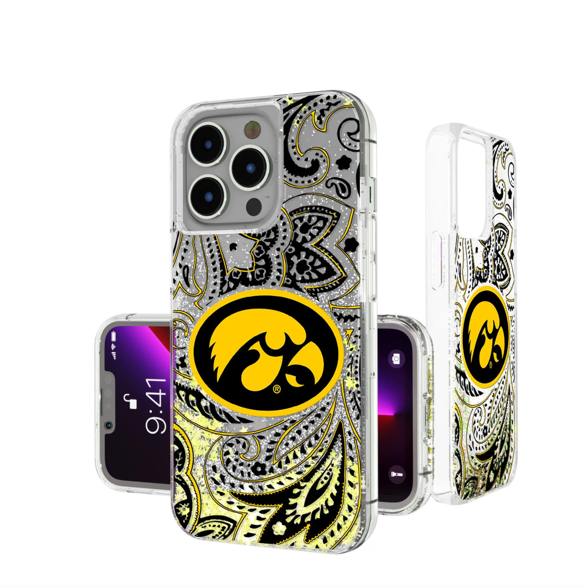 University of Iowa Hawkeyes Paisley Glitter Phone Case 9
