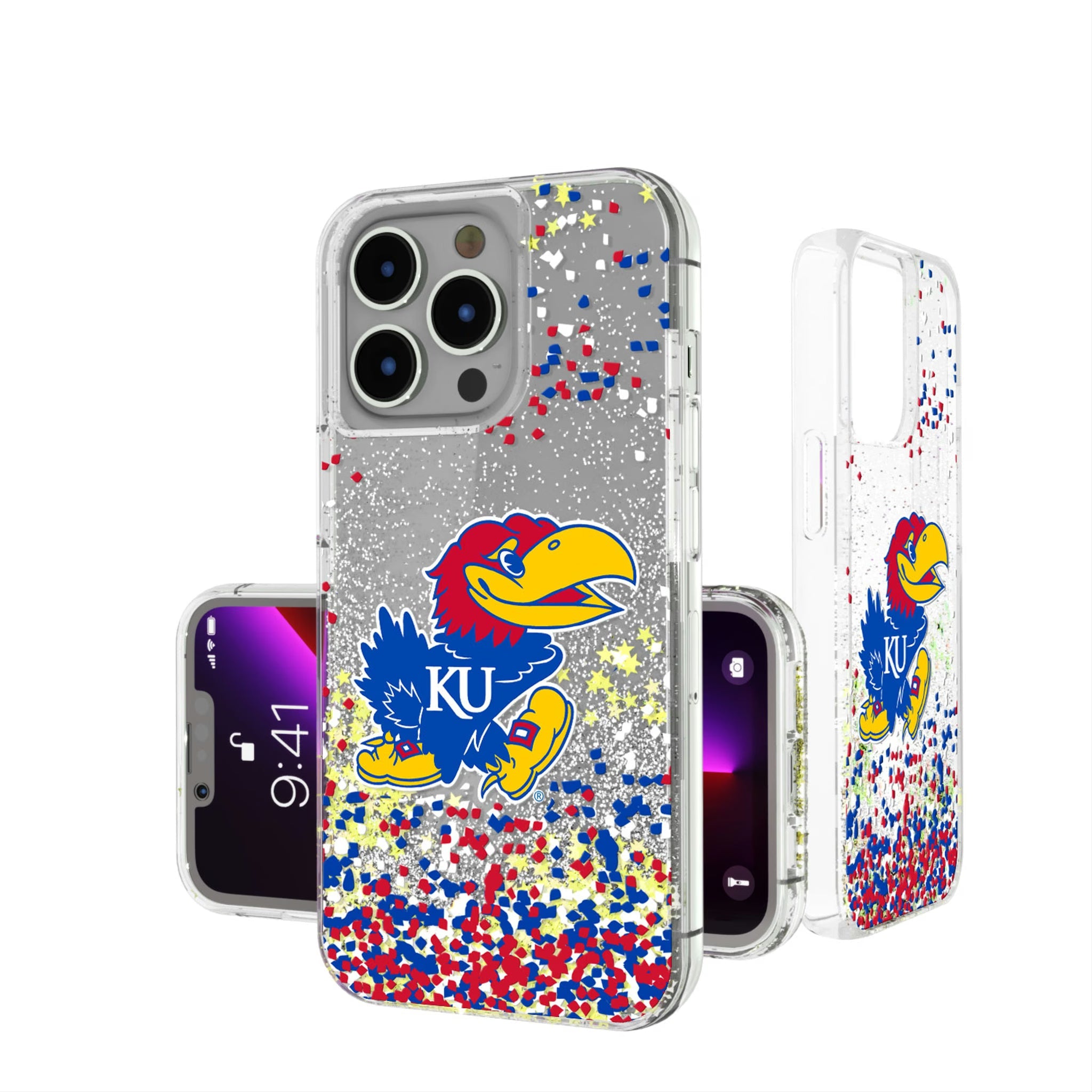 University of Kansas Jayhawks Confetti Glitter Phone Case 8