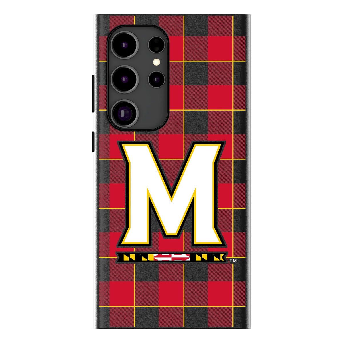 University of Maryland Terrapins Plaid MagSafe Compatible Phone Case for Samsung Galaxy 11