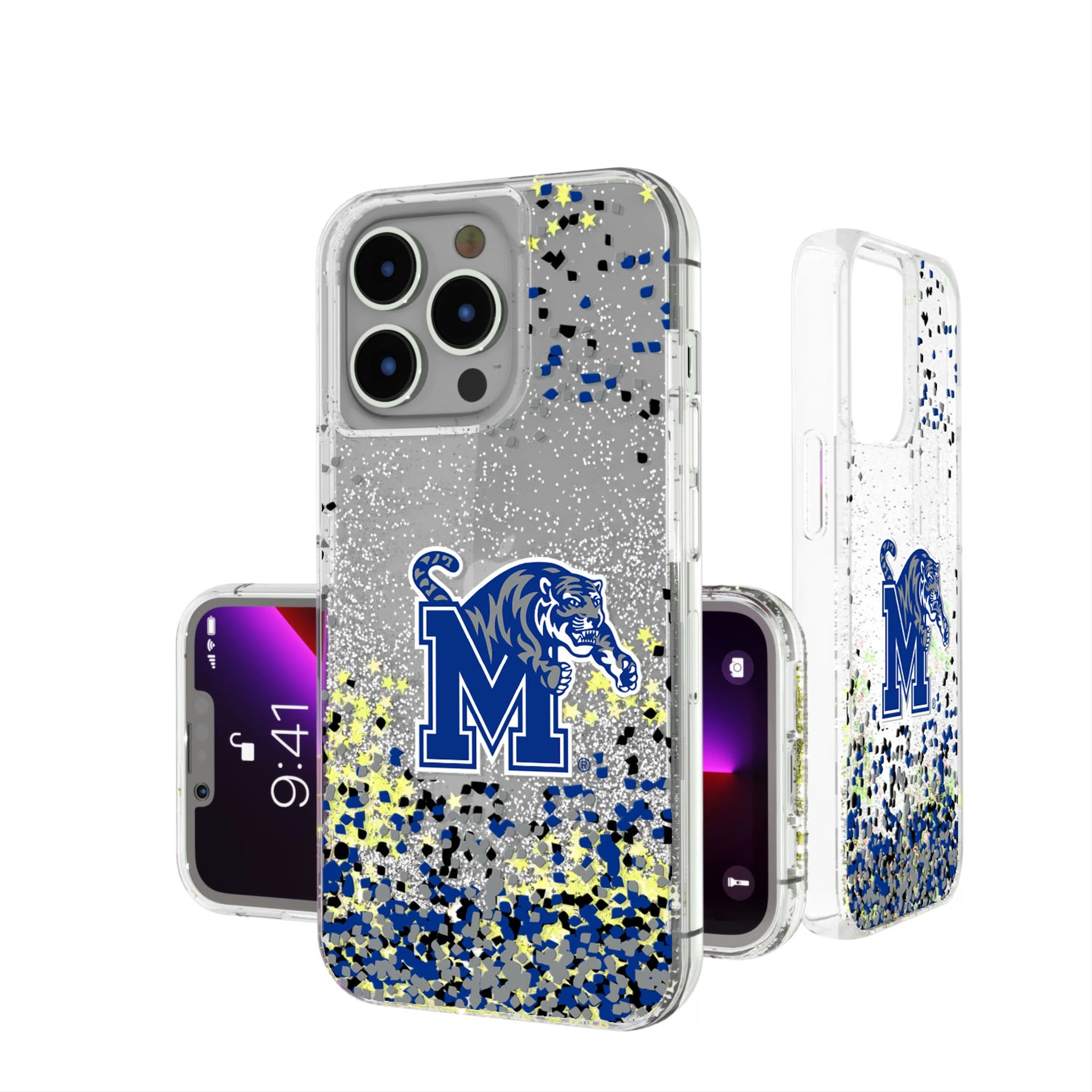 University of Memphis Tigers Confetti Glitter Phone Case 16