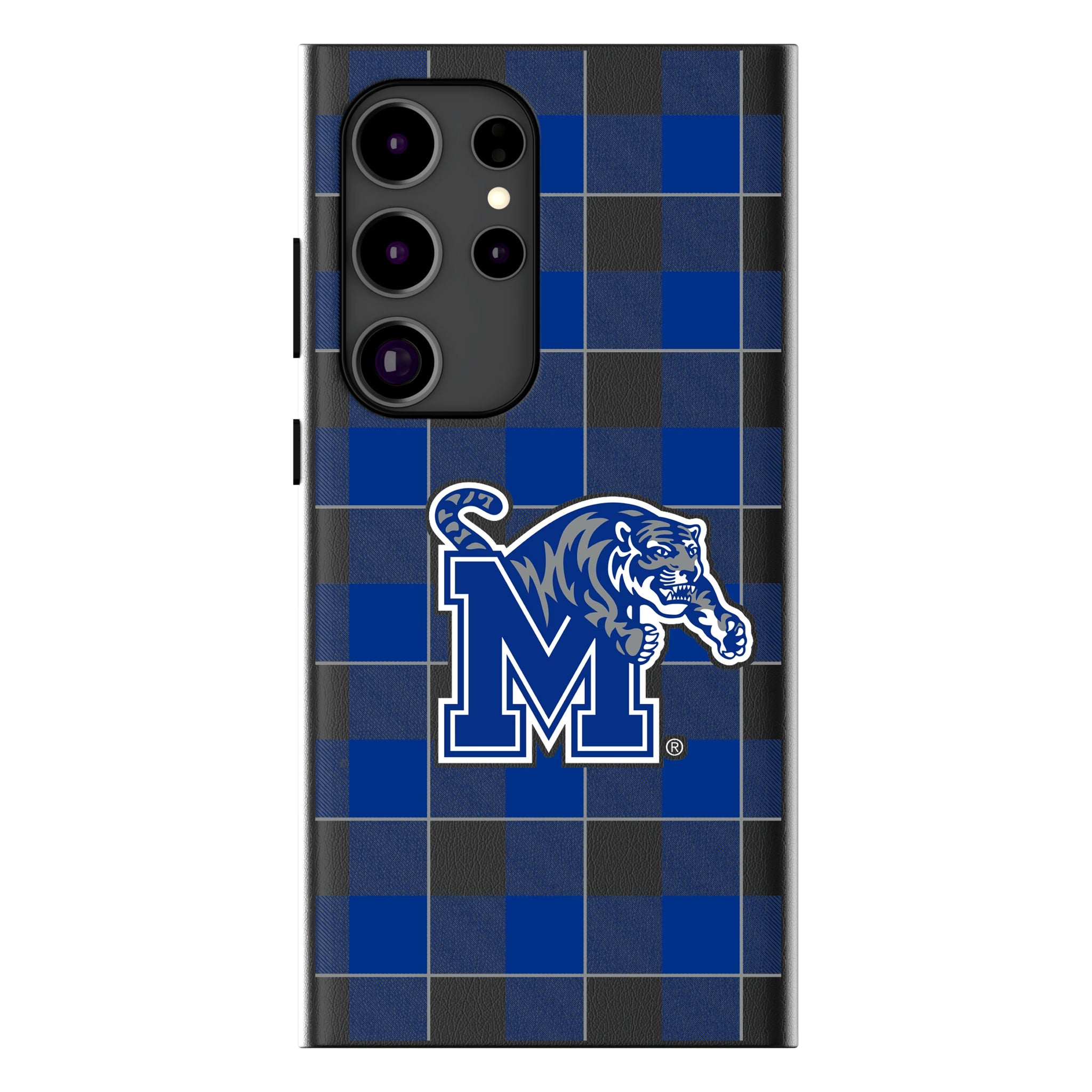 University of Memphis Tigers Plaid MagSafe Compatible Phone Case for Samsung Galaxy 18