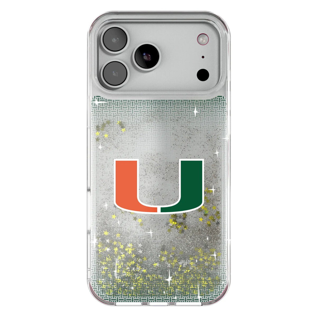 University of Miami Hurricanes Linen Glitter Phone Case 19