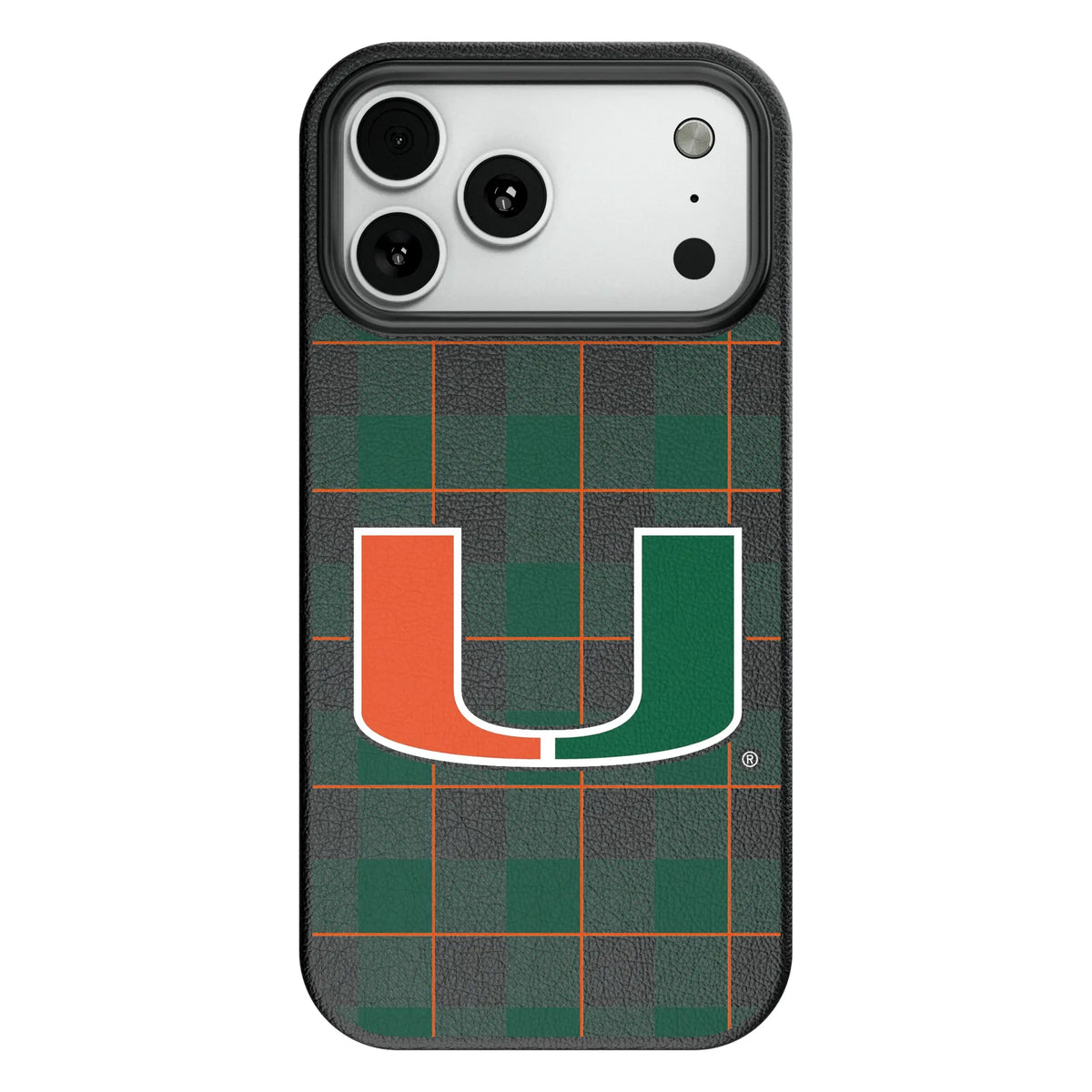 University of Miami Hurricanes Plaid MagSafe Compatible Phone Case for Apple iPhone 8