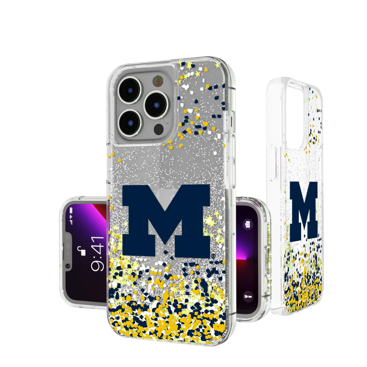 University of Michigan Wolverines Confetti Glitter Phone Case 14