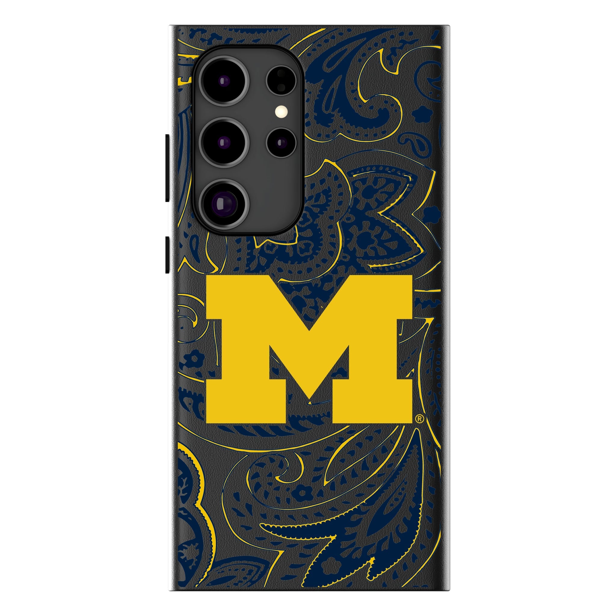 University of Michigan Wolverines Paisley MagSafe Compatible Phone Case for Samsung Galaxy 15