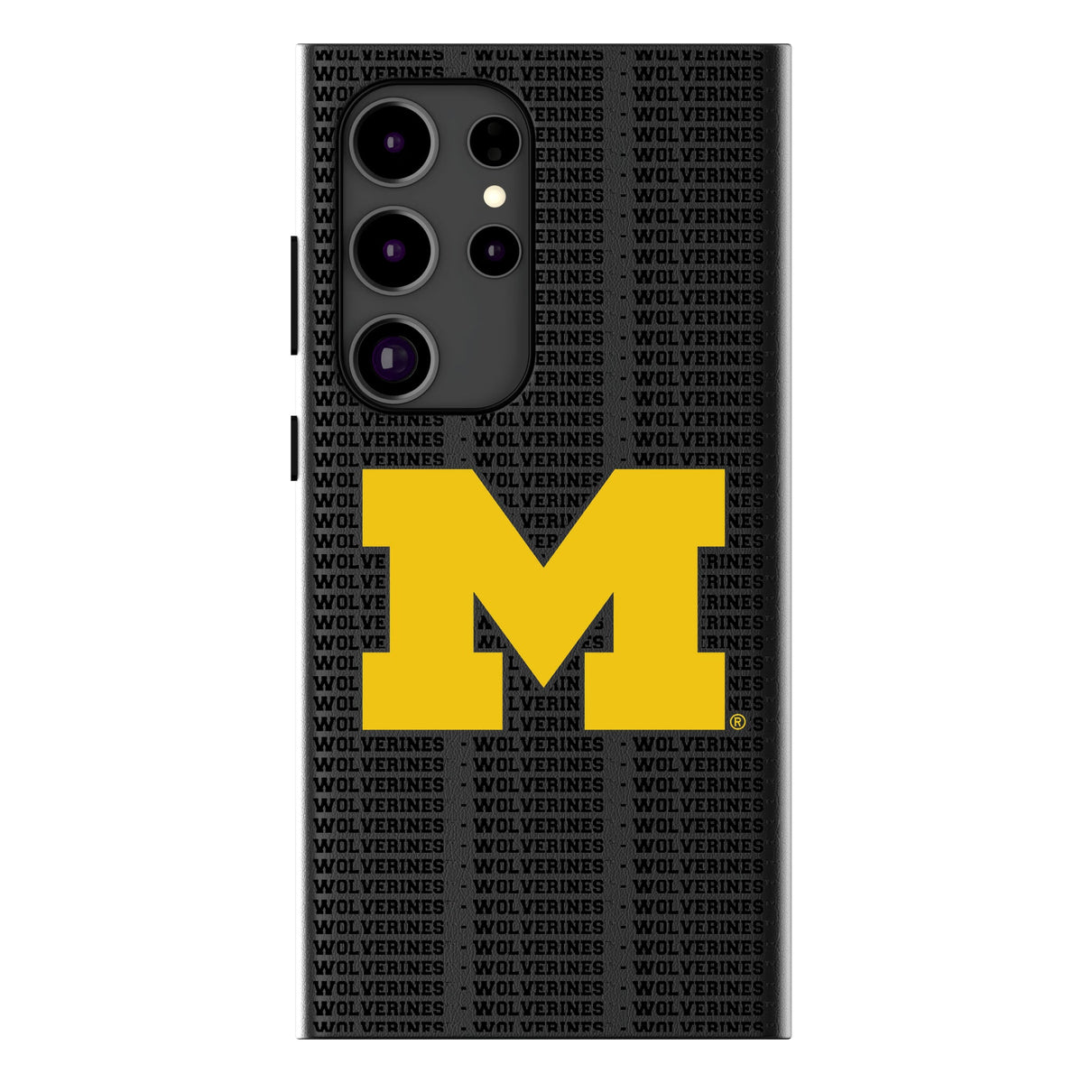 University of Michigan Wolverines Text Backdrop MagSafe Compatible Phone Case for Samsung Galaxy 10