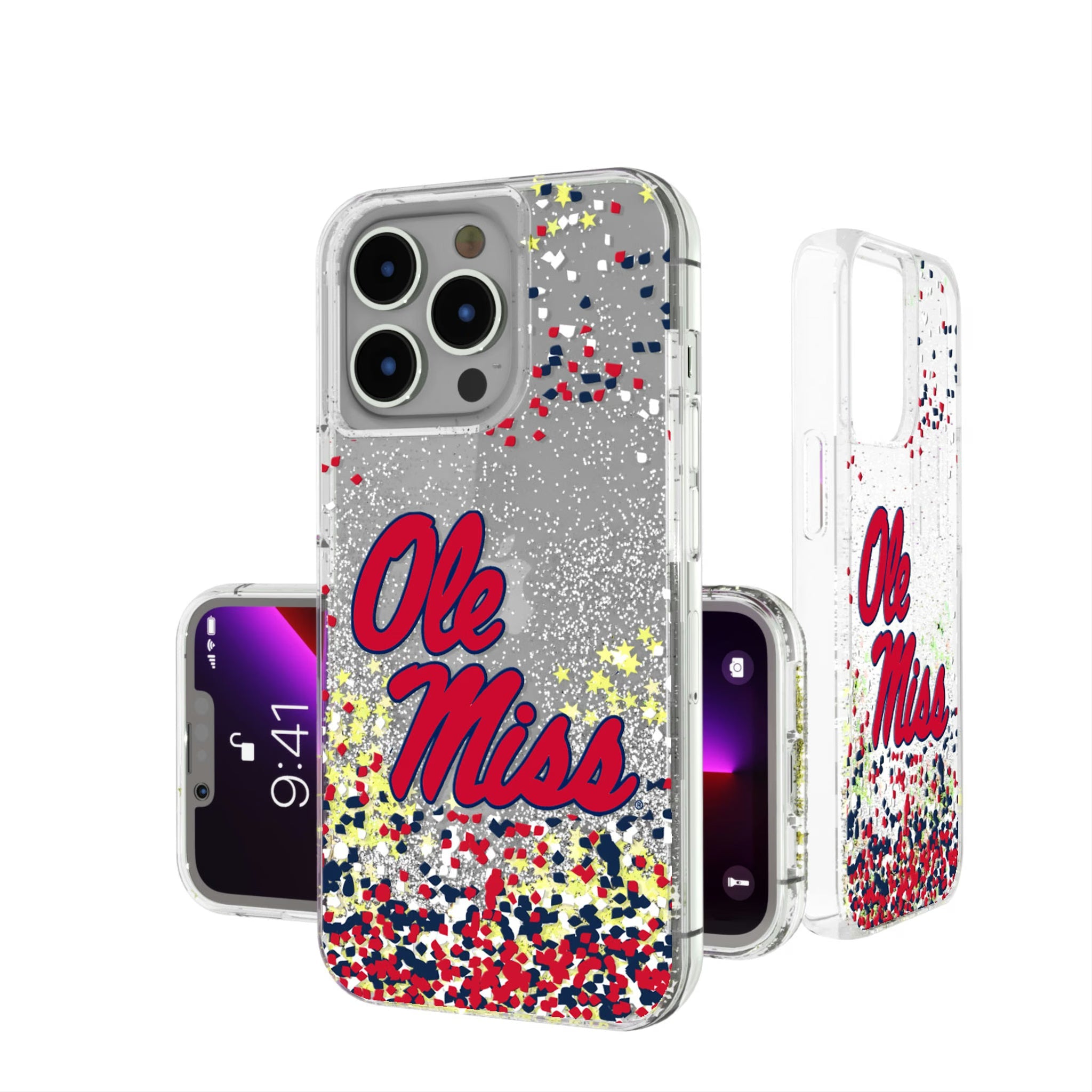 University of Mississippi Rebels Confetti Glitter Phone Case 5