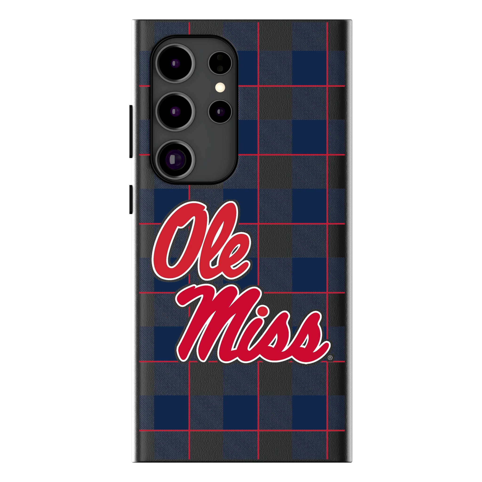 University of Mississippi Rebels Plaid MagSafe Compatible Phone Case for Samsung Galaxy 15