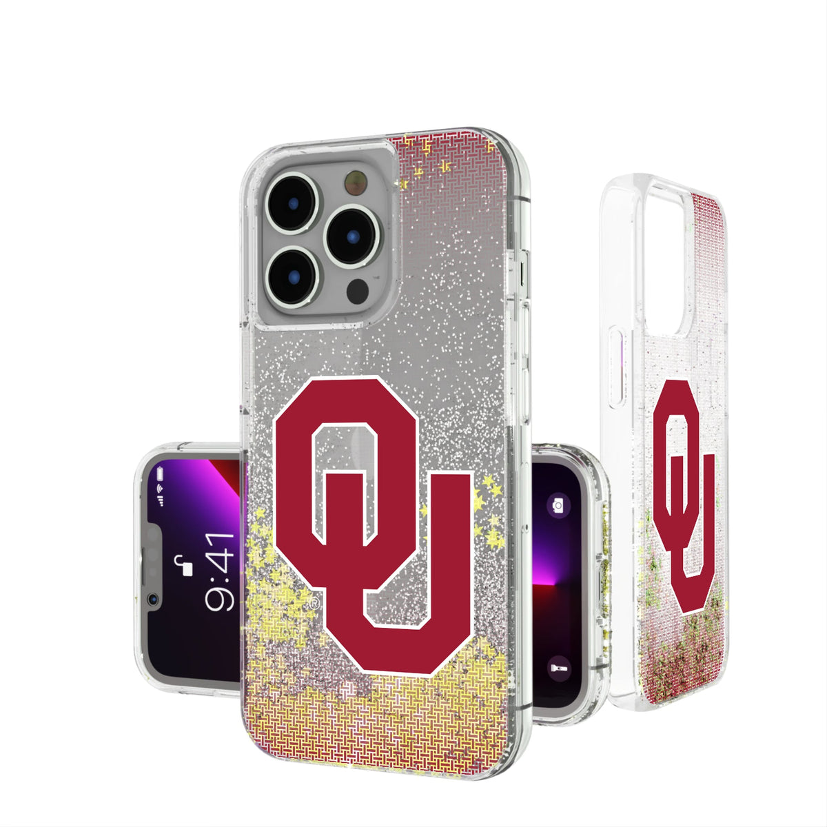 University of Oklahoma Sooners Linen Glitter Phone Case 3