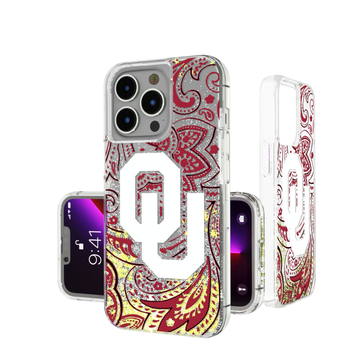 University of Oklahoma Sooners Paisley Glitter Phone Case 6
