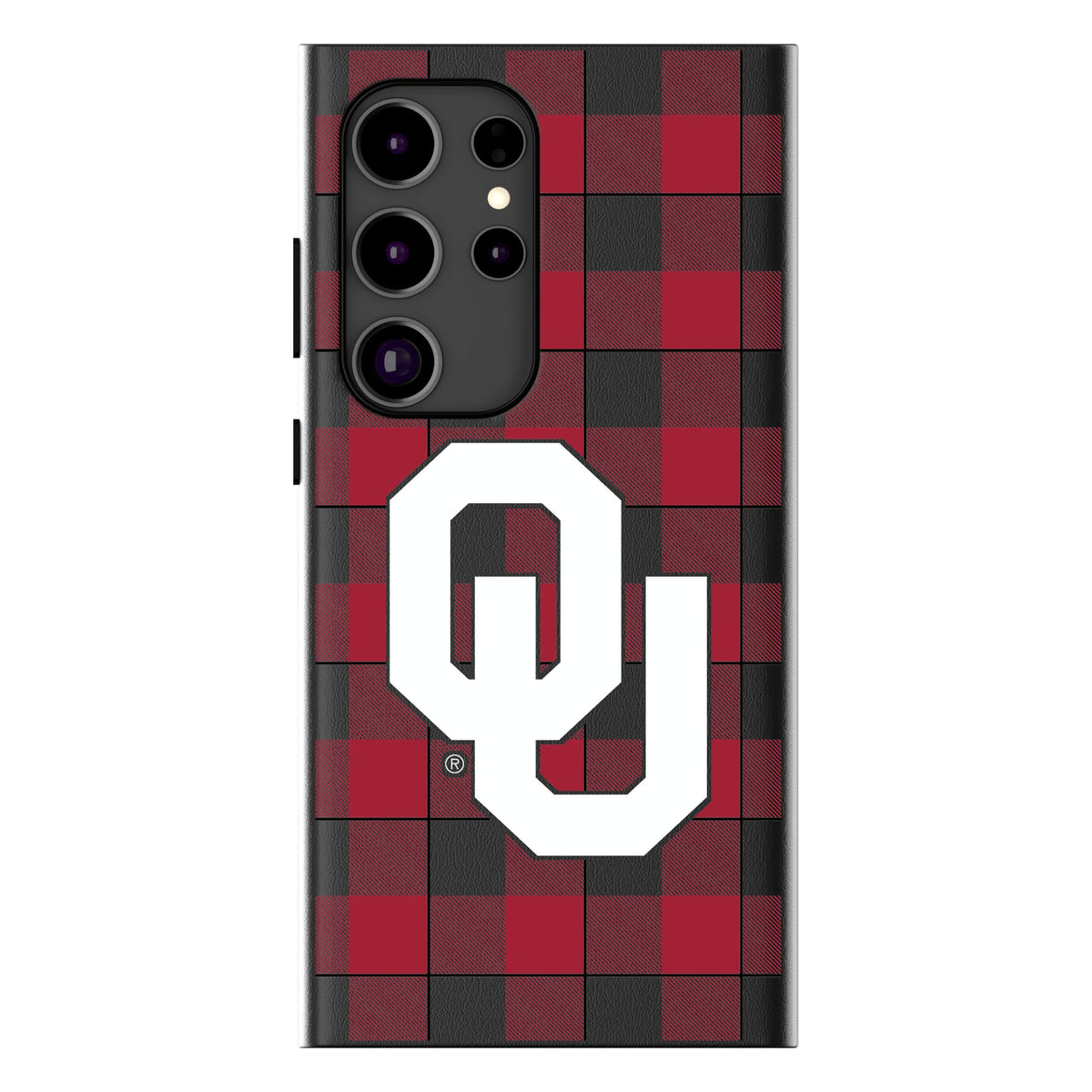 University of Oklahoma Sooners Plaid MagSafe Compatible Phone Case for Samsung Galaxy 16