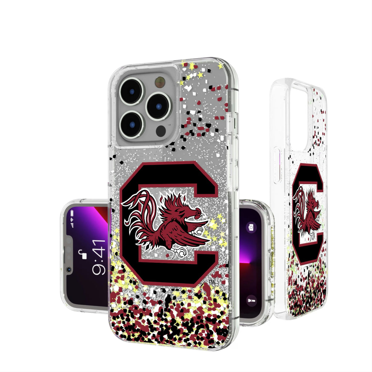 University of South Carolina Gamecocks Confetti Glitter Phone Case 17