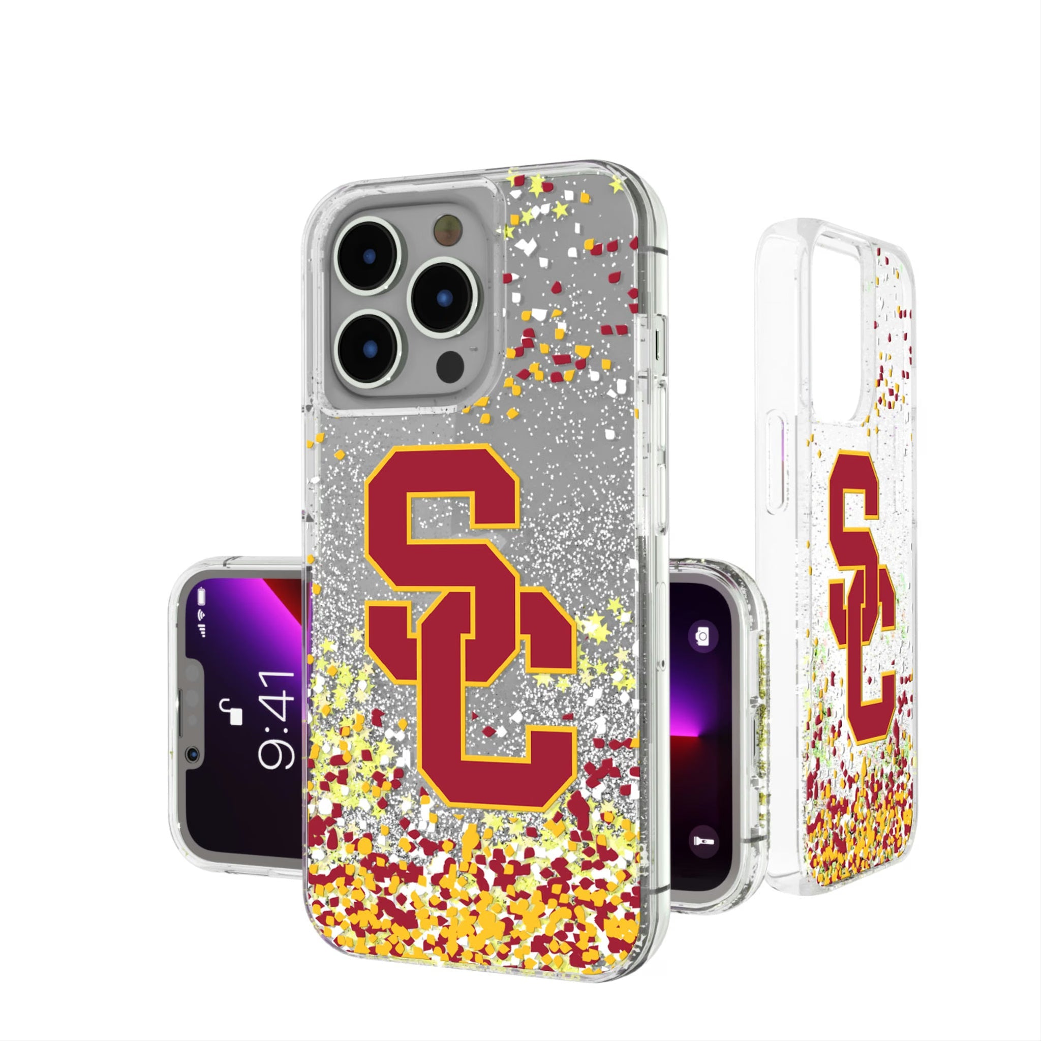 University of Southern California Trojans Confetti Glitter Phone Case 5