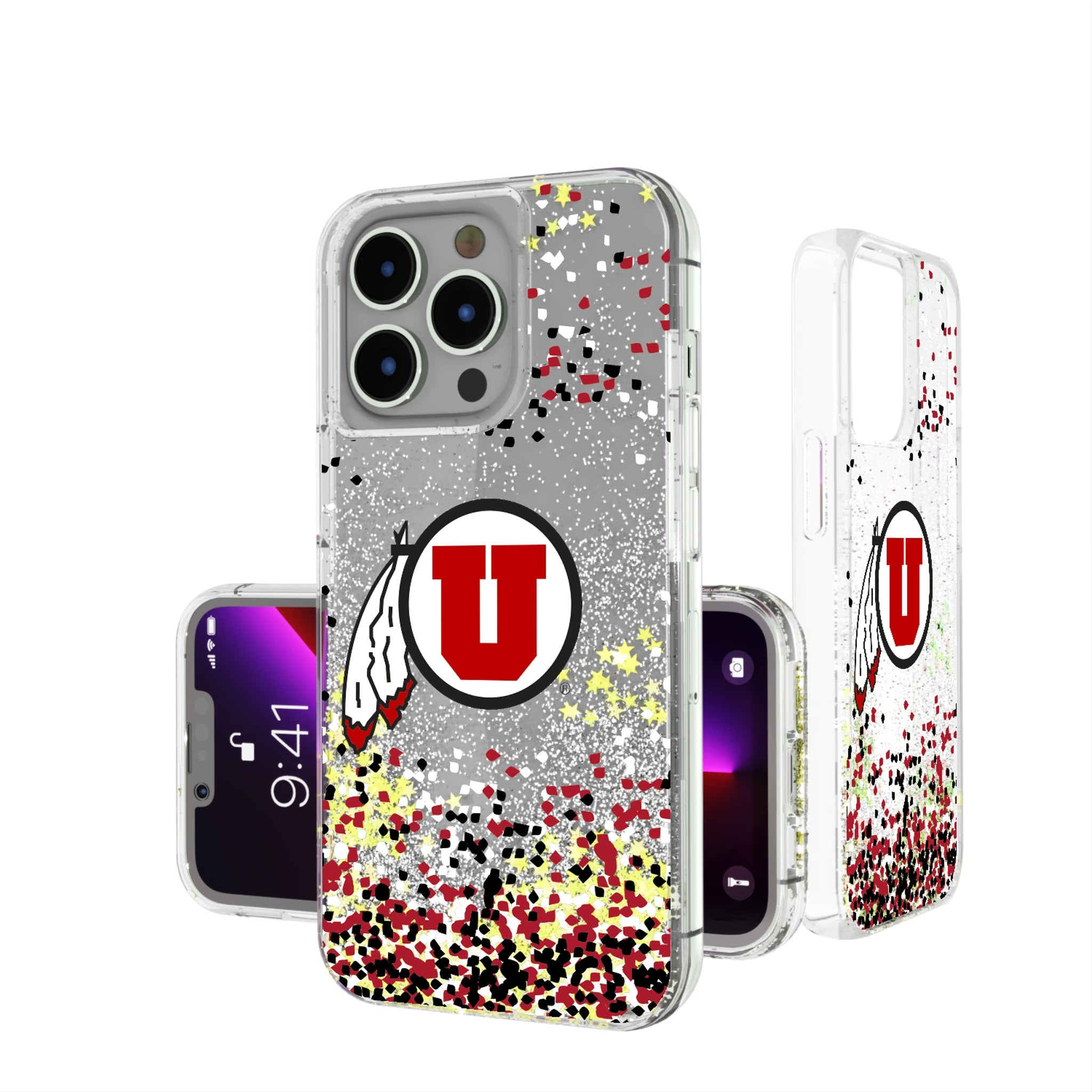 University of Utah Utes Confetti Glitter Phone Case for Apple iPhone 12