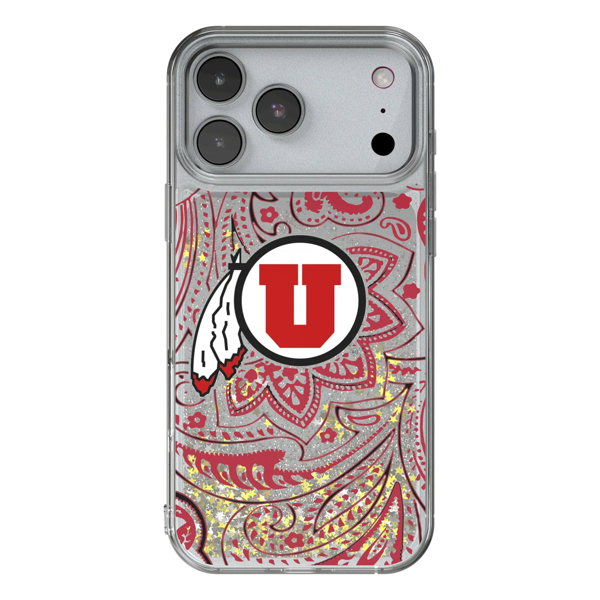 University of Utah Utes Paisley Glitter Phone Case for Apple iPhone 18
