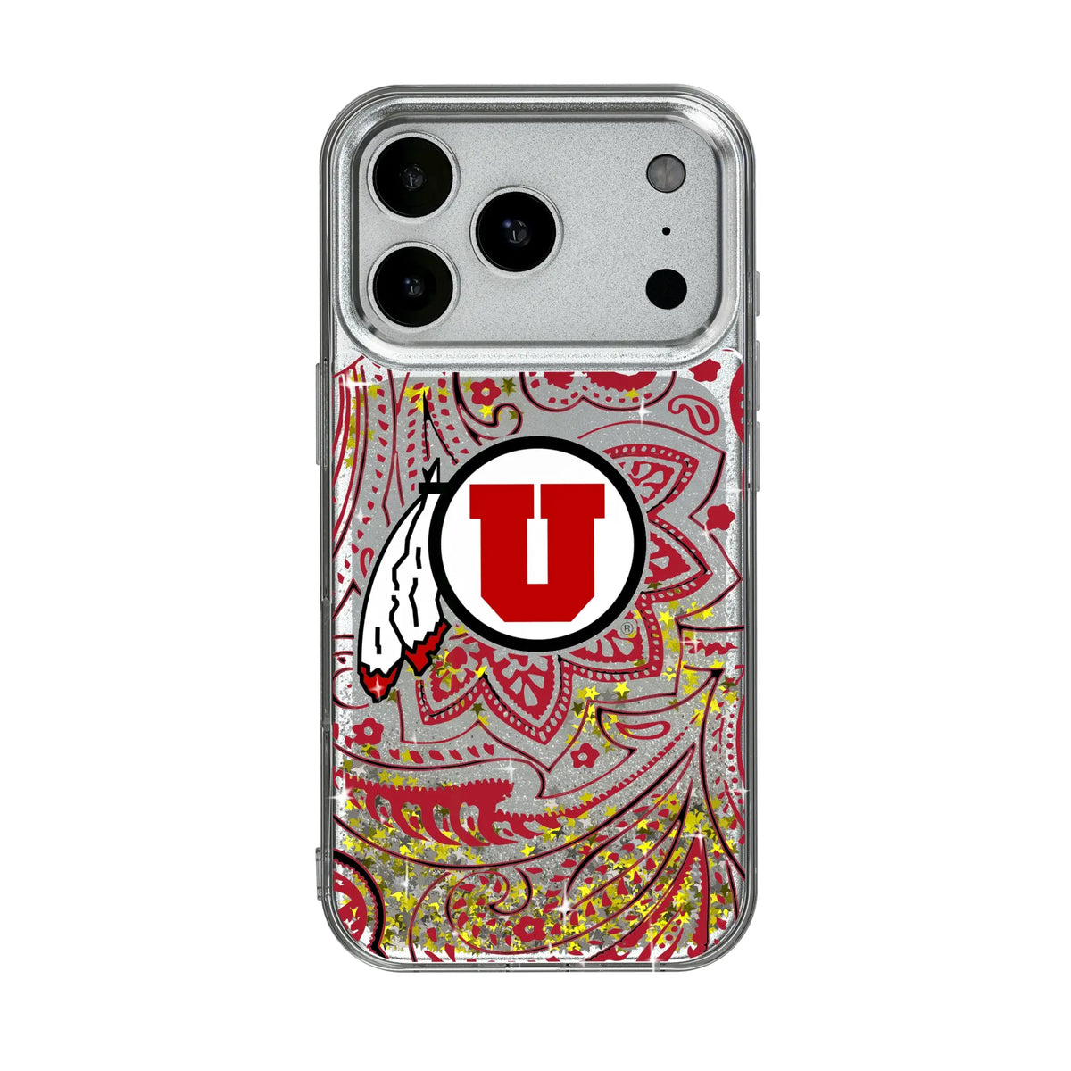 University of Utah Utes Paisley Glitter Phone Case for Apple iPhone 17