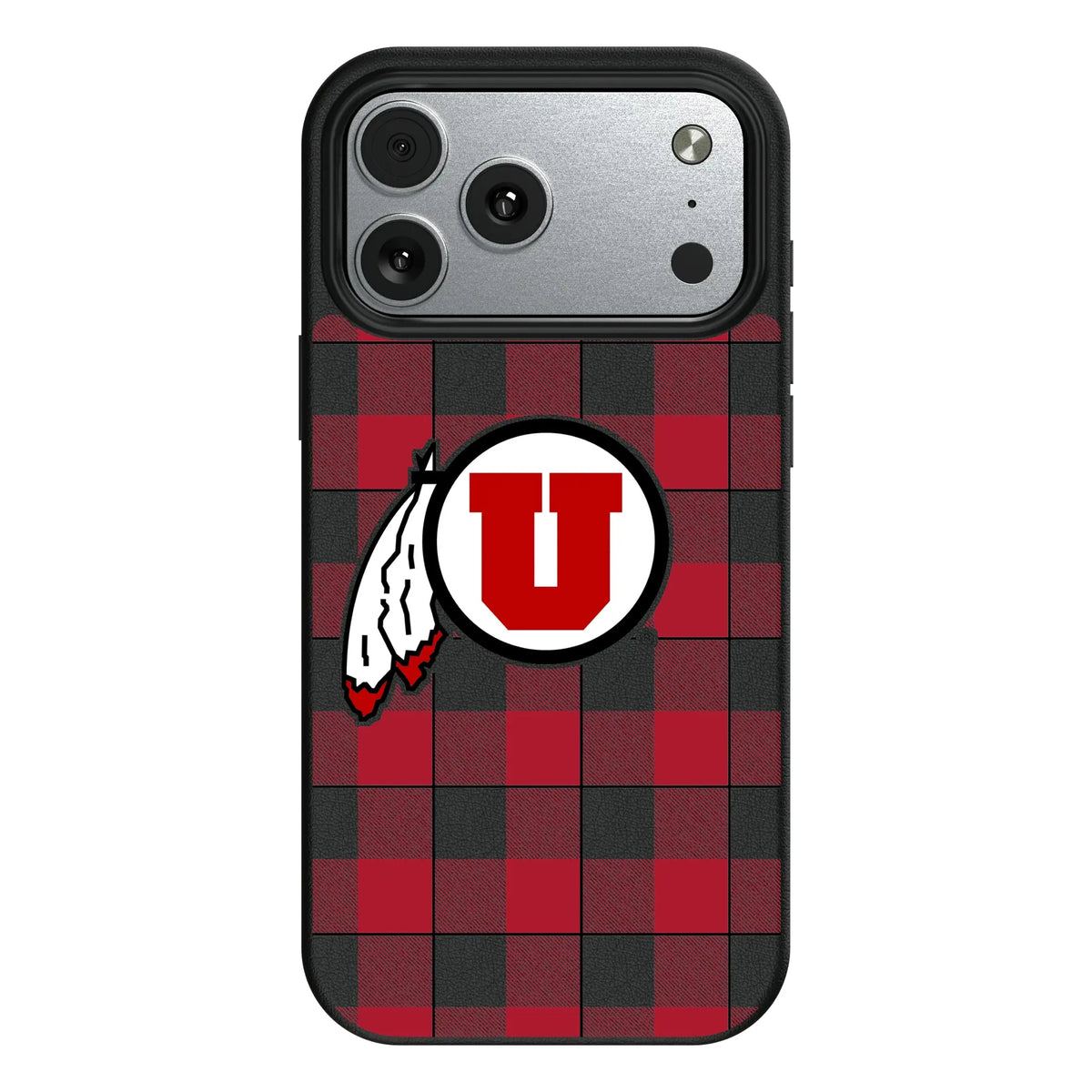 University of Utah Utes Plaid MagSafe Compatible Phone Case for Apple iPhone 8