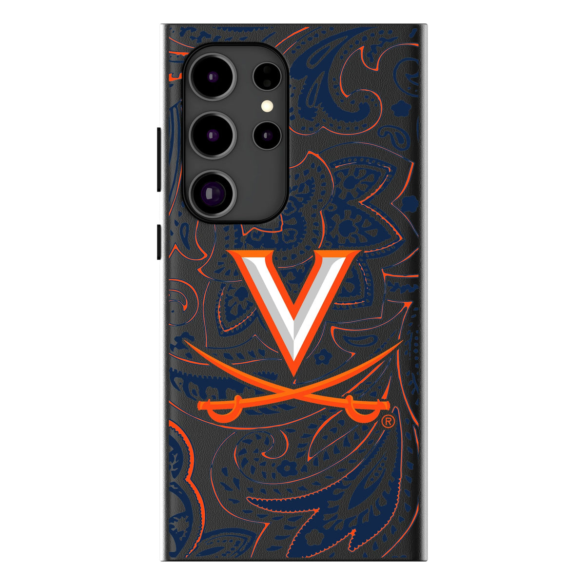 University of Virginia Cavaliers Paisley MagSafe Compatible Phone Case for Samsung Galaxy 15