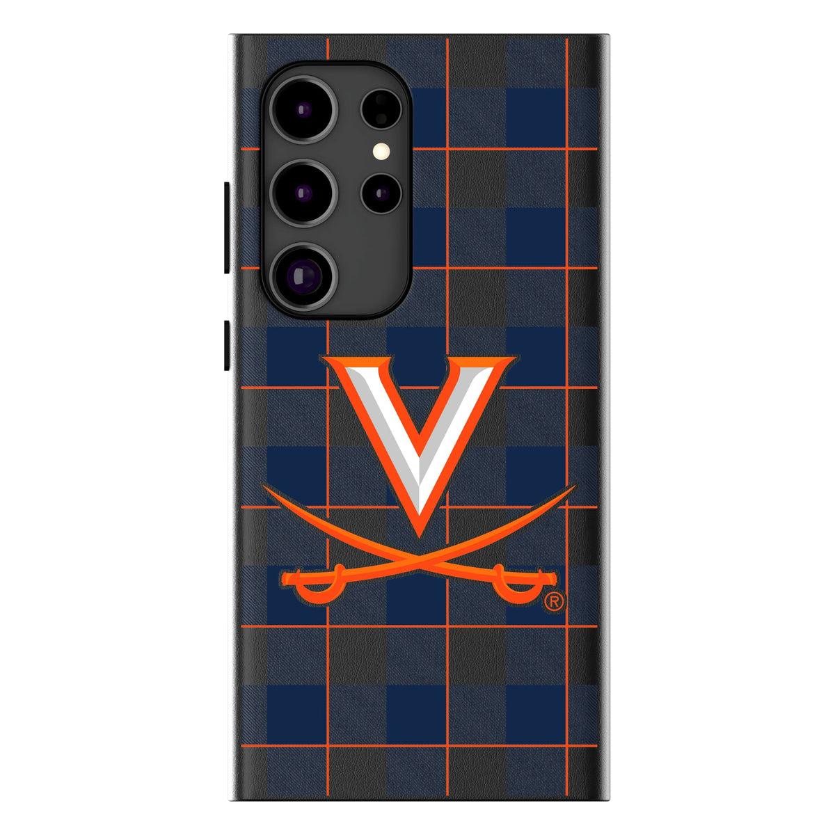 University of Virginia Cavaliers Plaid MagSafe Compatible Phone Case for Samsung Galaxy 10