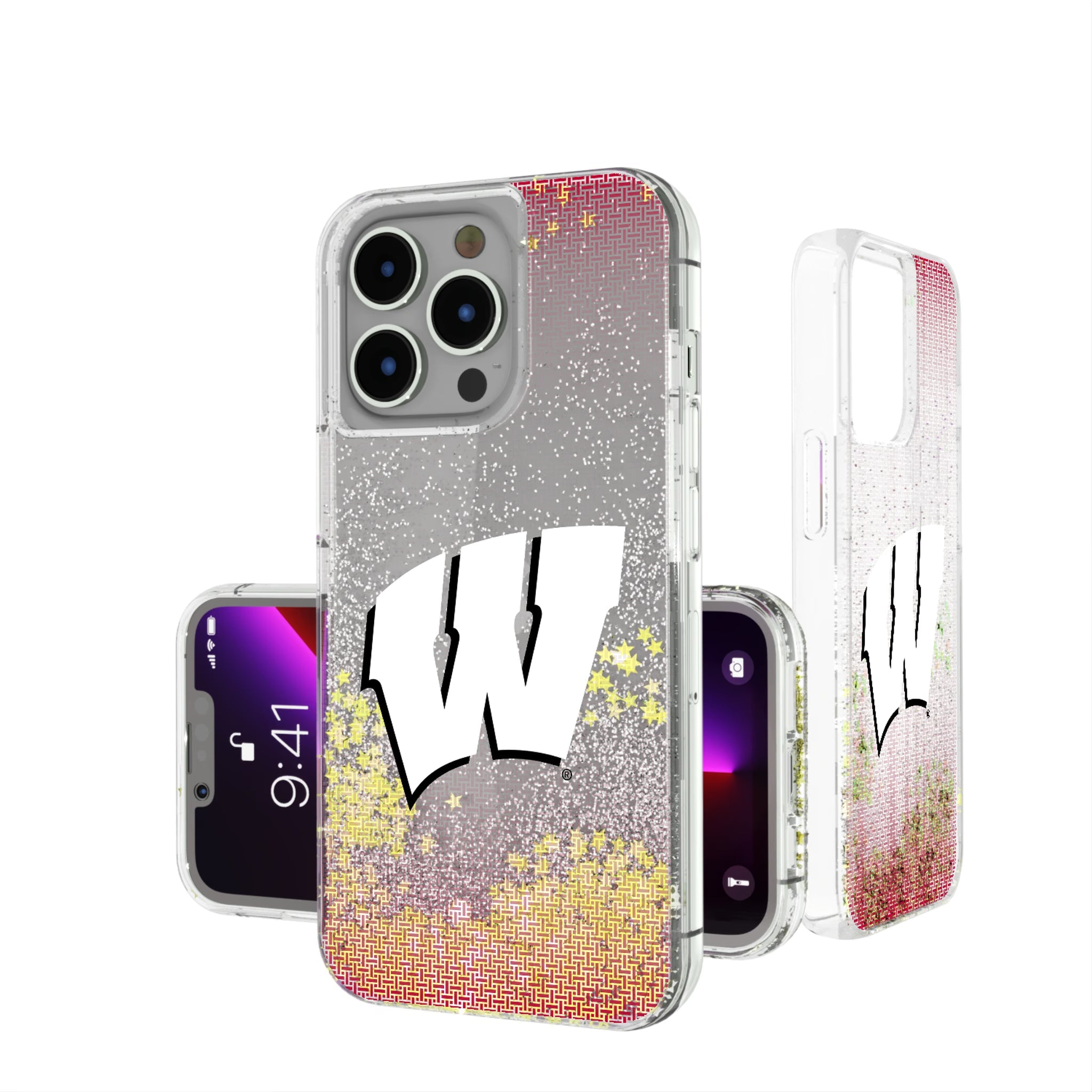 University of Wisconsin Badgers Linen Glitter Phone Case 15