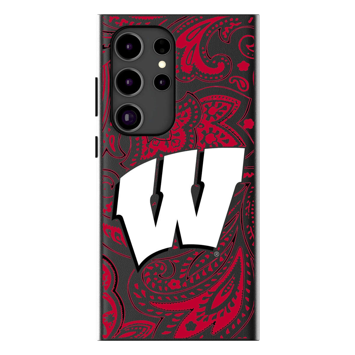 University of Wisconsin Badgers Paisley MagSafe Compatible Phone Case for Samsung Galaxy 17